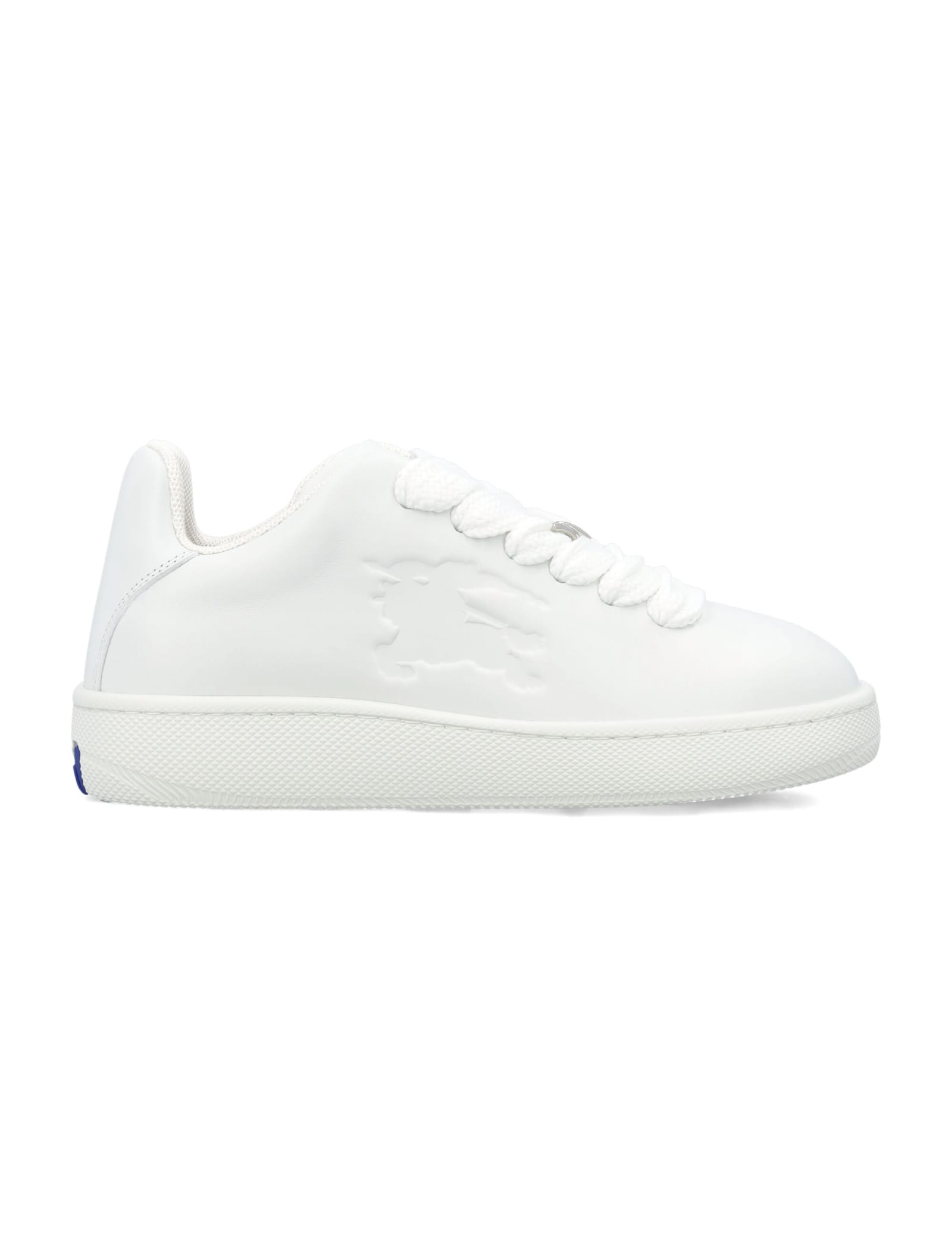 Shop Burberry Leather Box Sneakers In White
