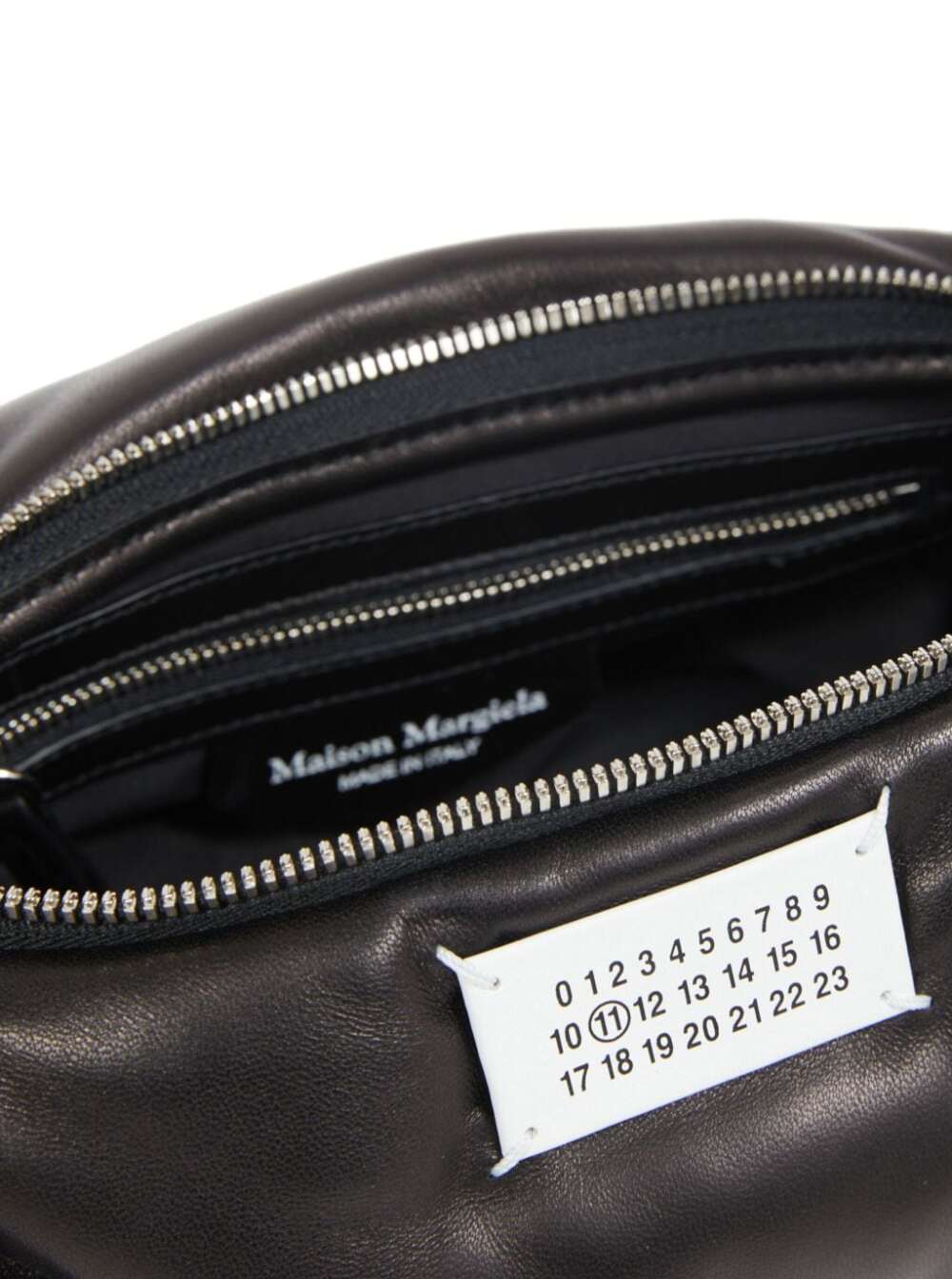 Shop Maison Margiela Glam Slam Black Crossbody Bag With Logo Patch In Padded Leather Woman