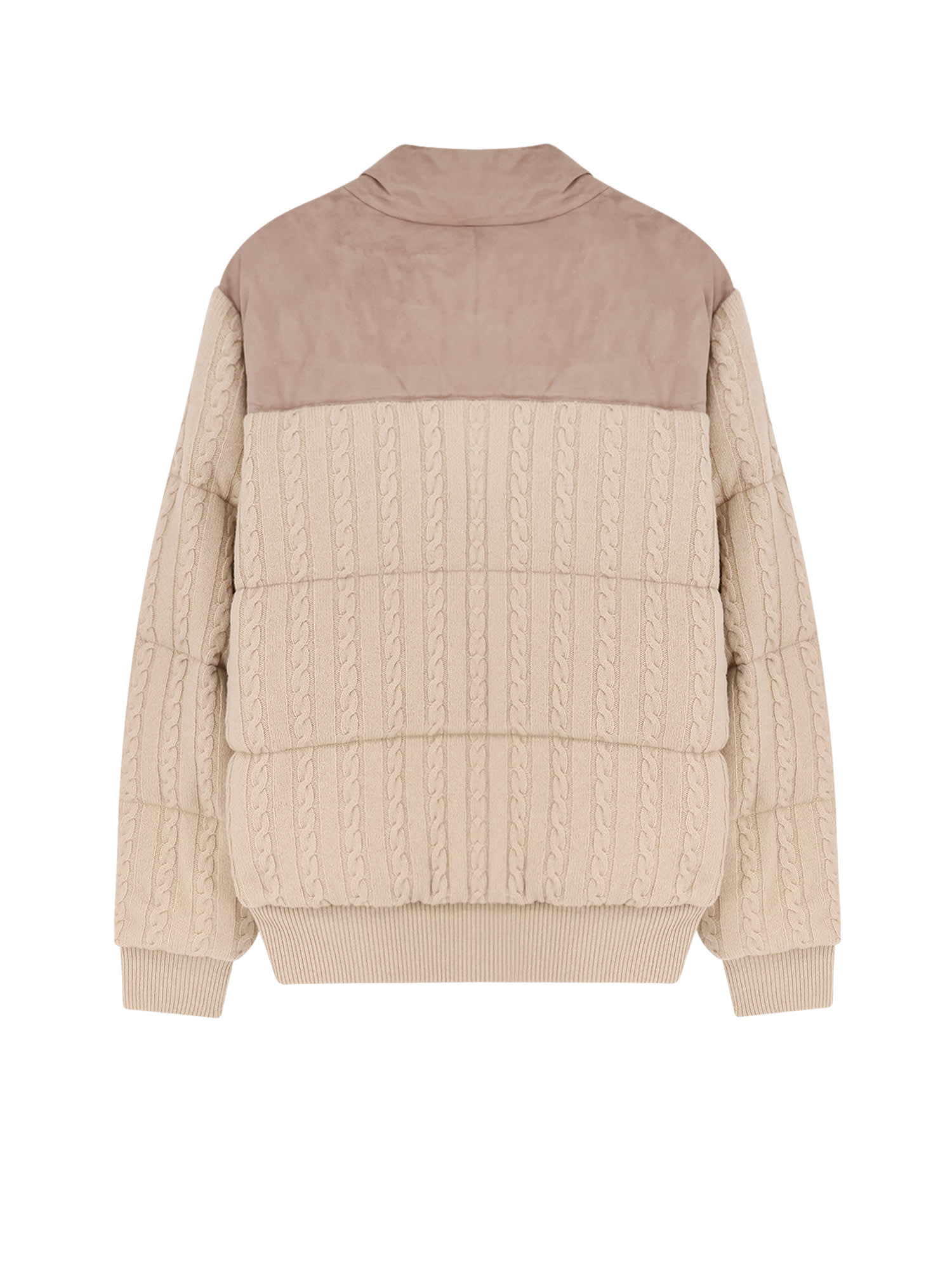 Hugo Boss Heat Virgin Wool And Cashmere Jacket With Suede Inserts In Neutral