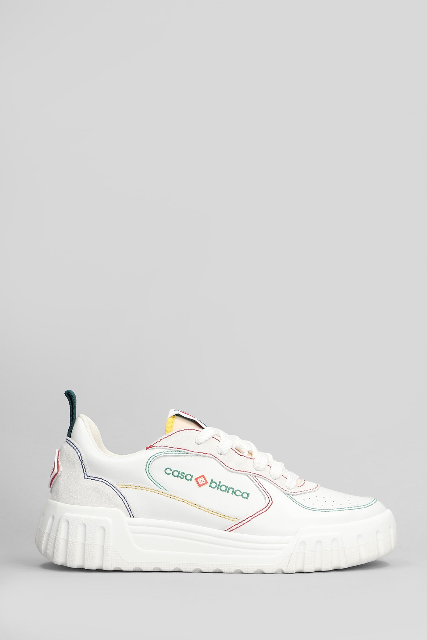 Casablanca Court Sneakers In White Leather