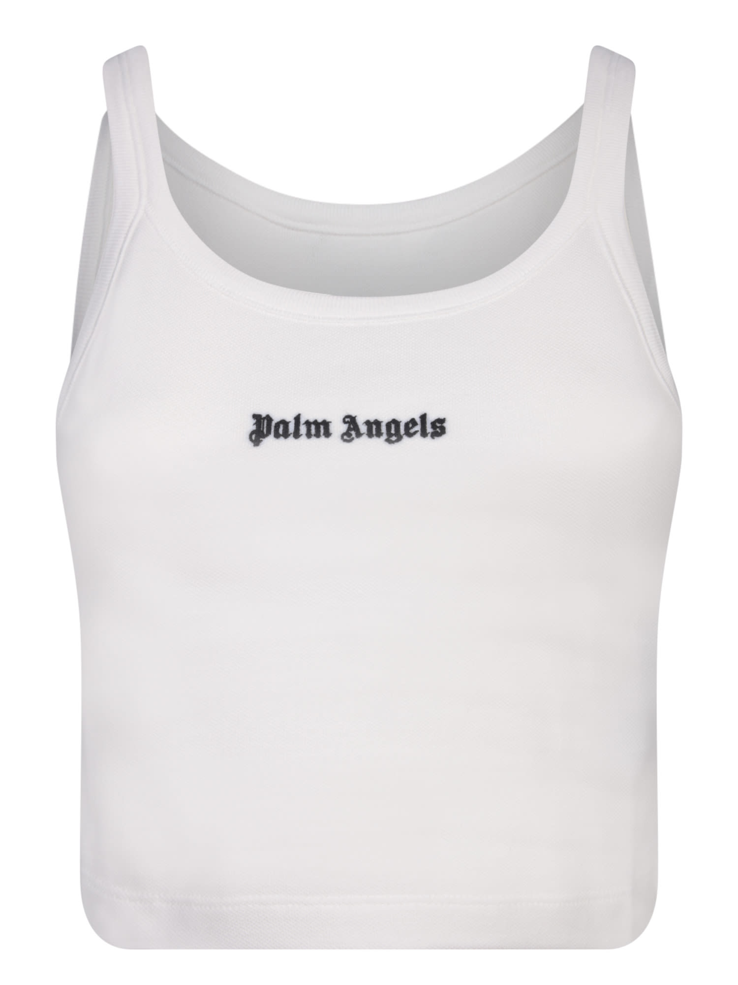 Shop Palm Angels Logo White Top