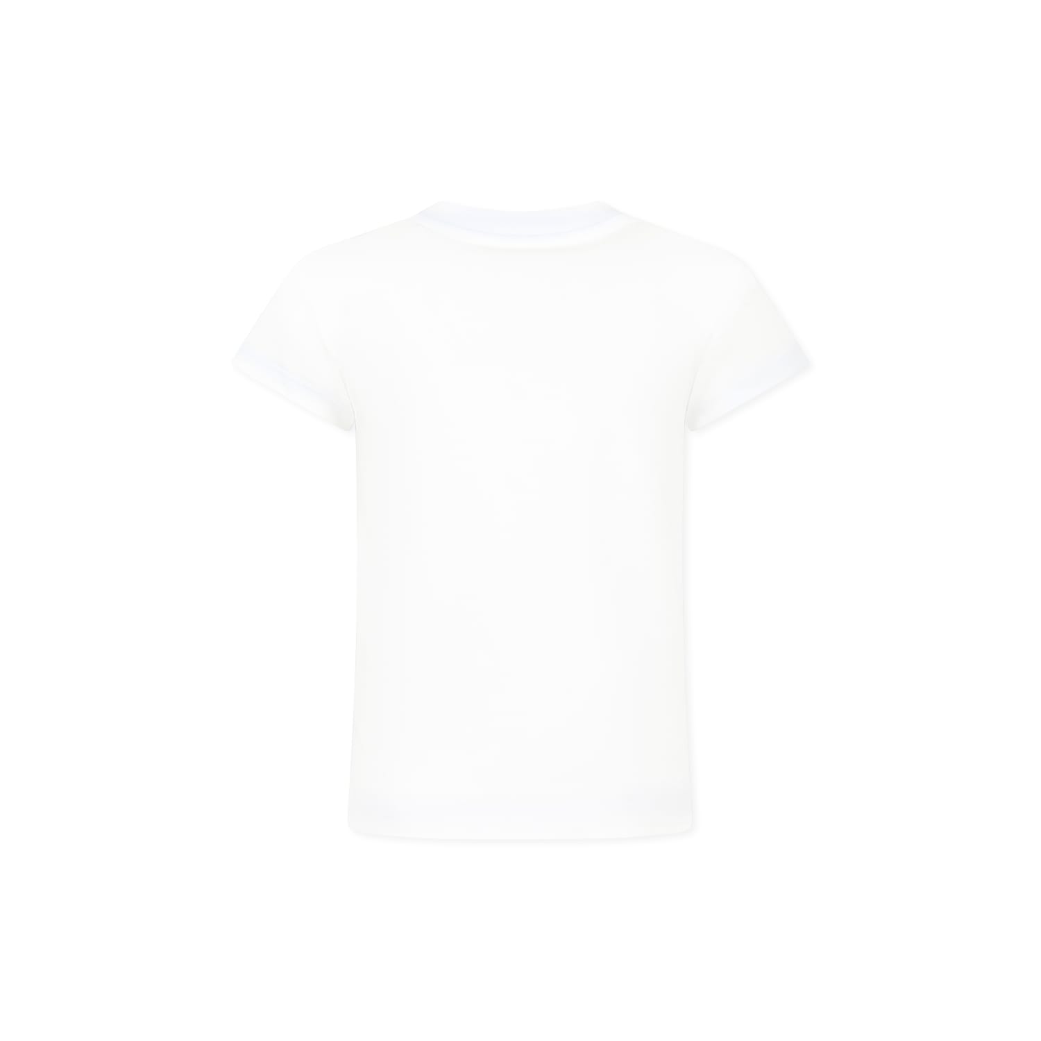 BALMAIN WHITE T-SHIRT FOR GIRL WITH LOGO