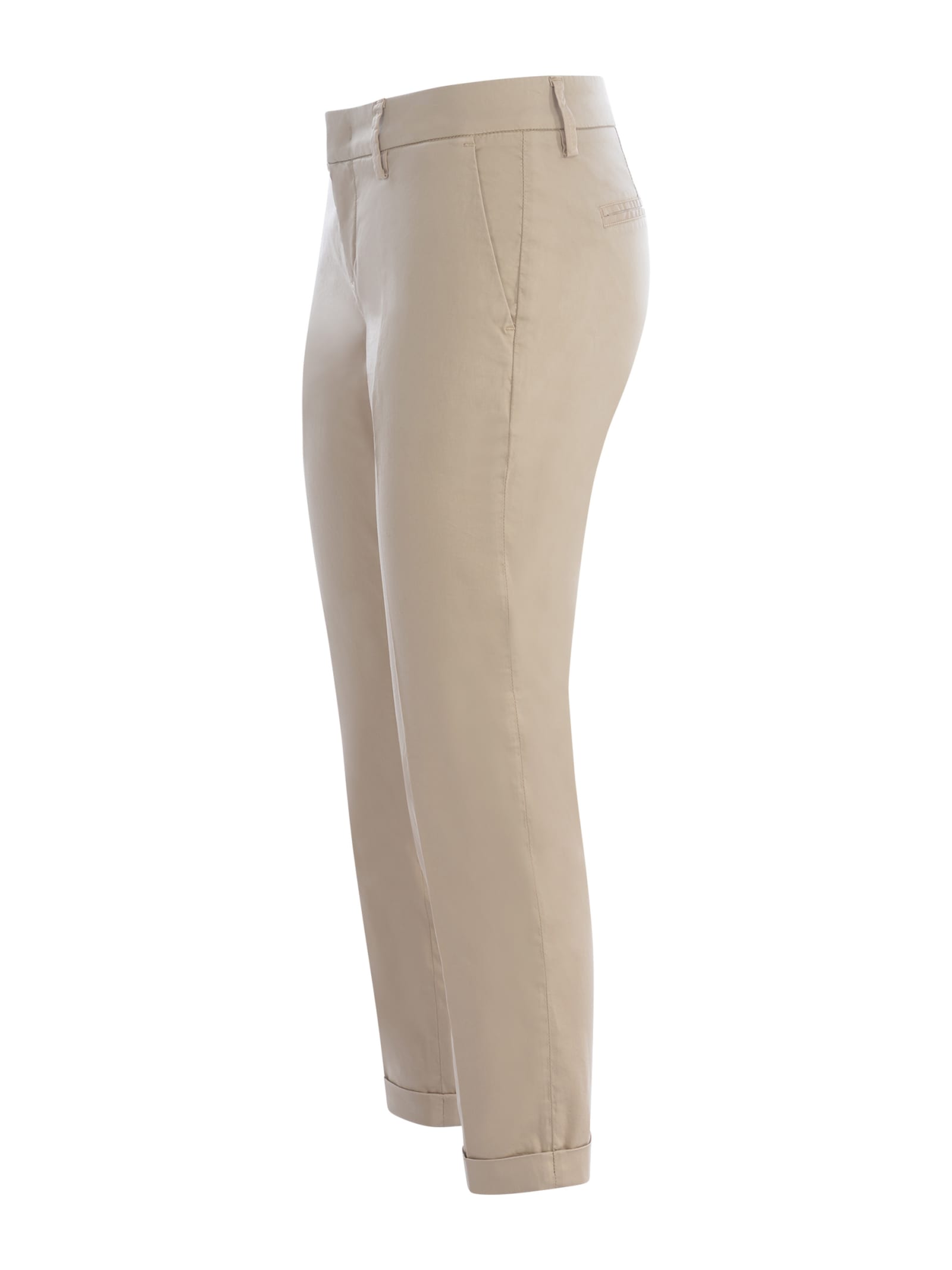 Shop Fay Trousers  In Stretch Cotton In Beige
