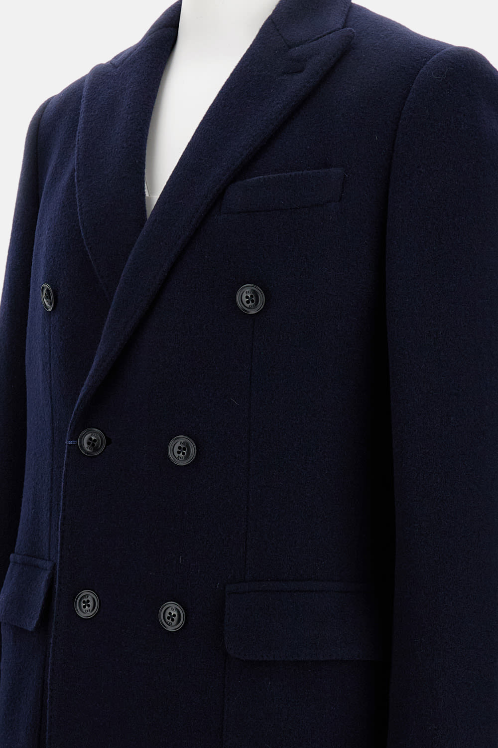 Fay Double Breasted Coat In Blue