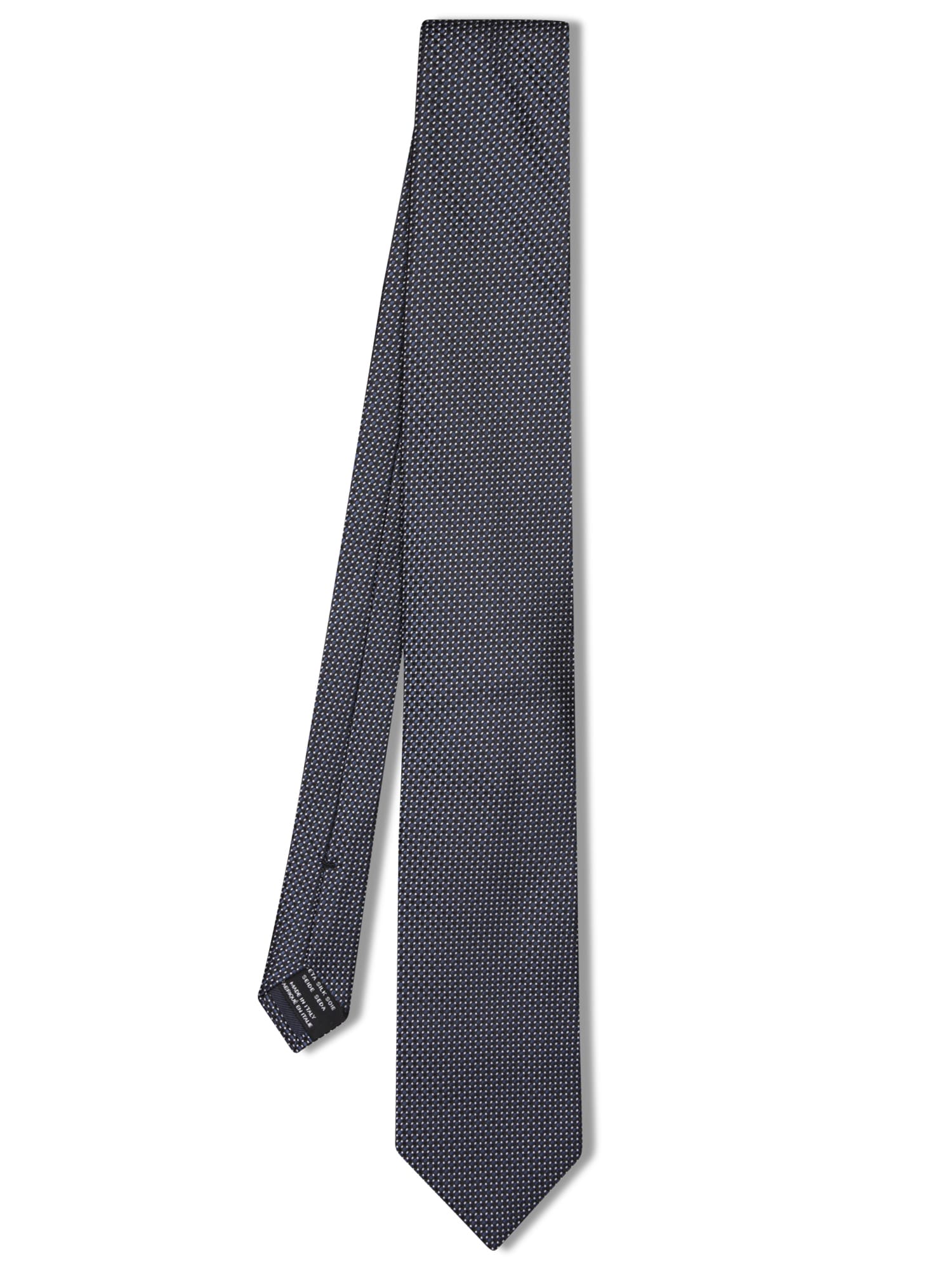 Shop Tom Ford Silk Micro-pattern Blue Tie