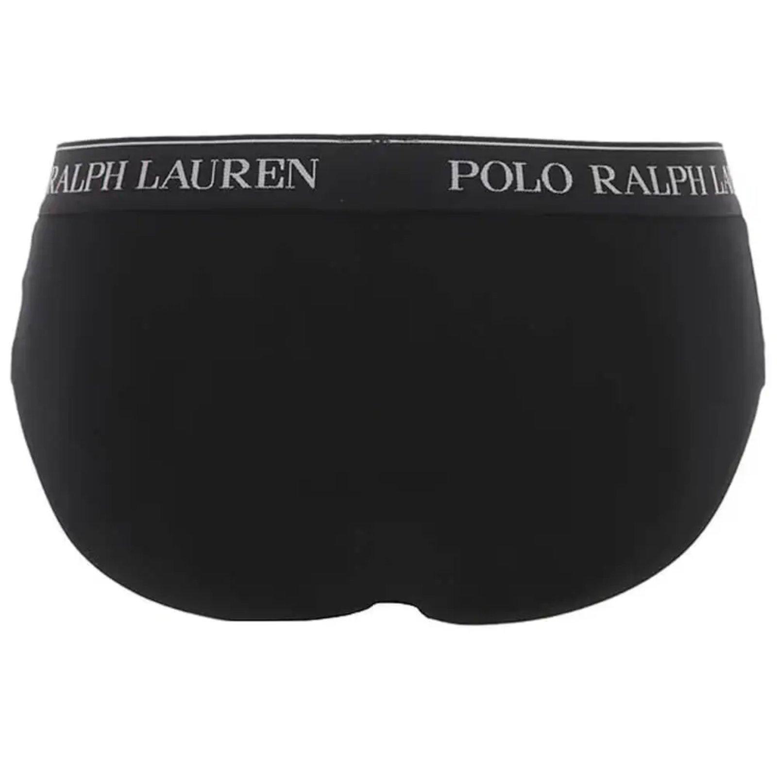 Shop Polo Ralph Lauren Logo Band Three-pack Briefs In Black