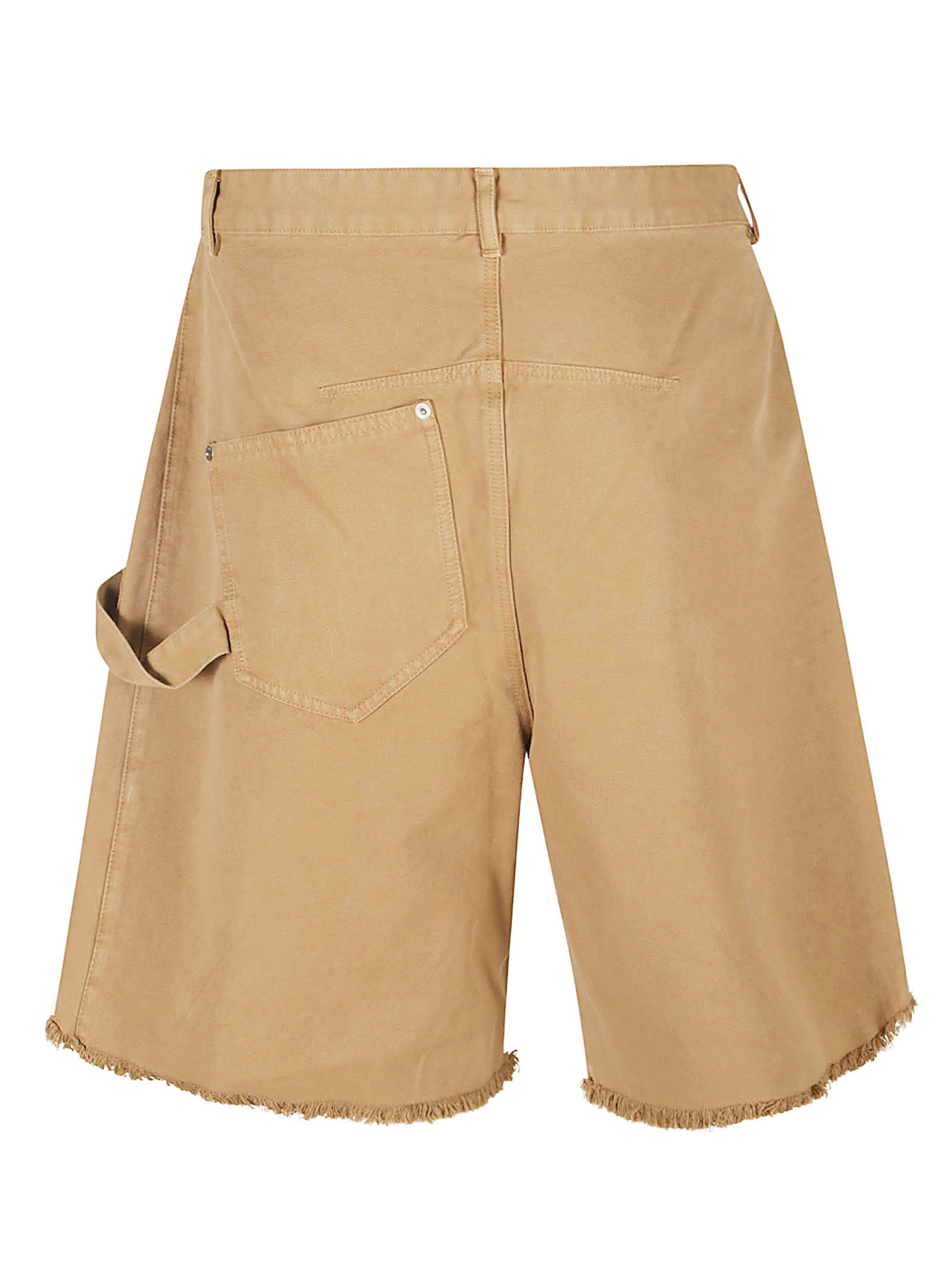 Shop Jw Anderson Wrap Front Logo Patch Shorts In Beige