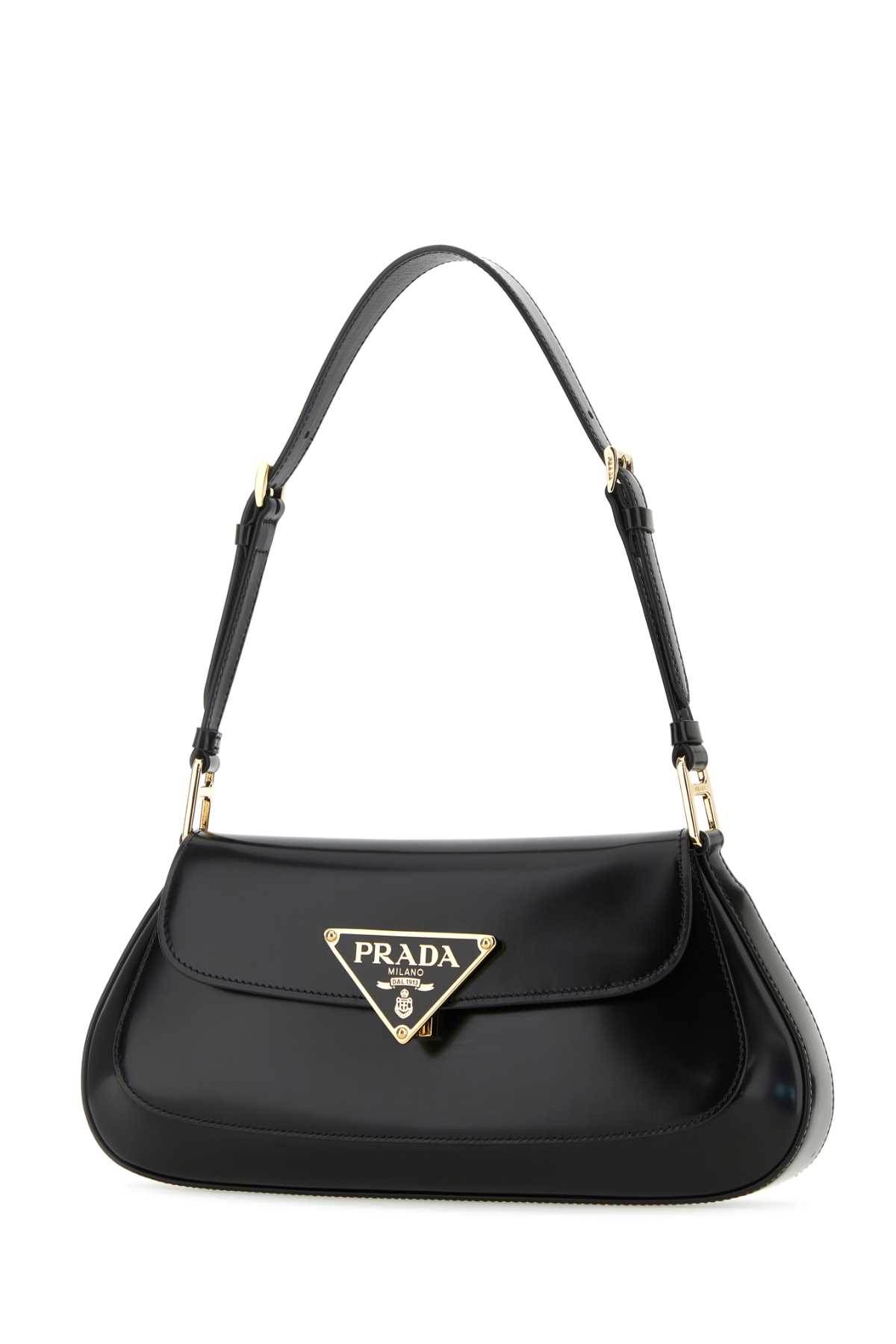 Shop Prada Black Leather Shoulder Bag In Nero1