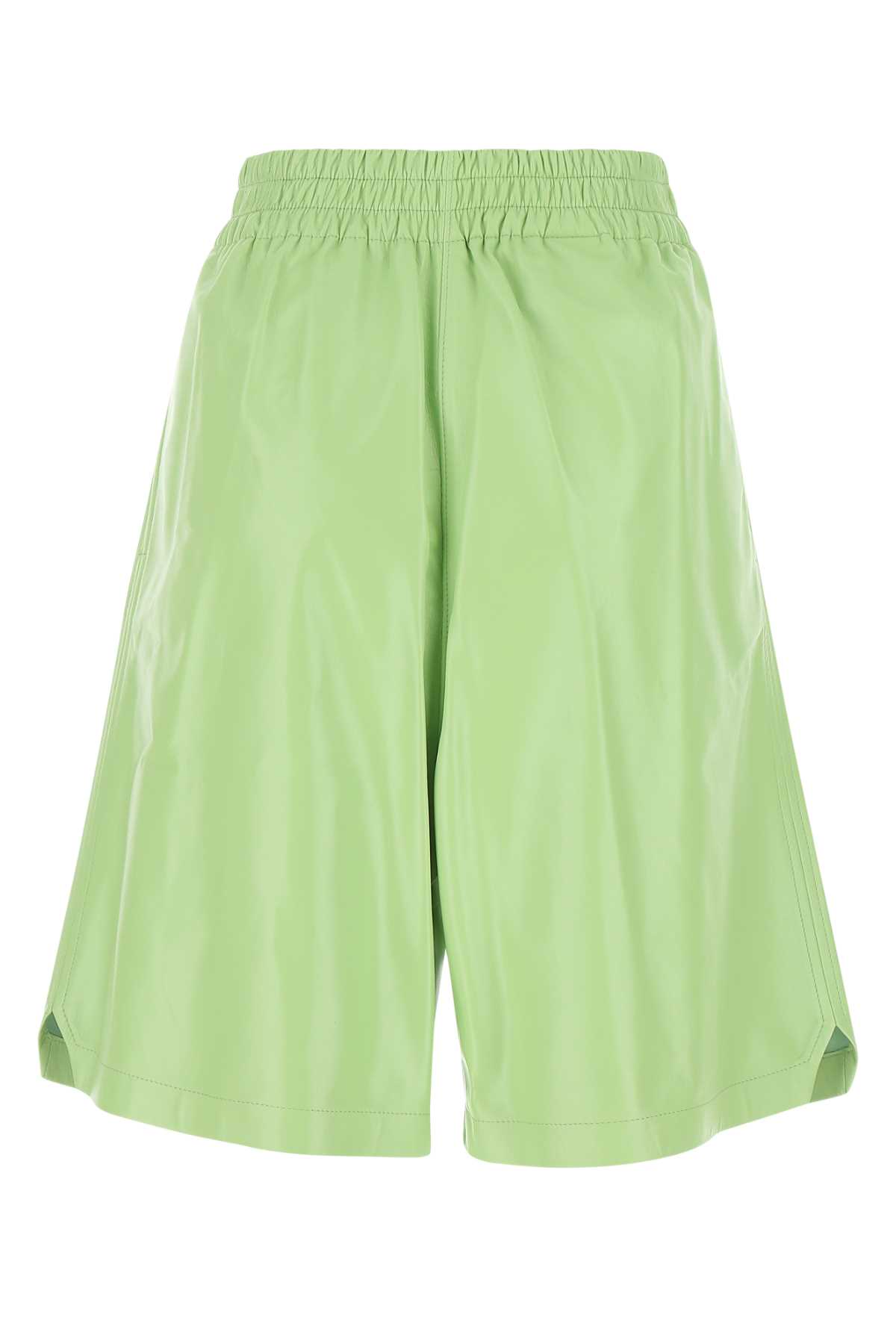 Pastel Green Leather Shorts