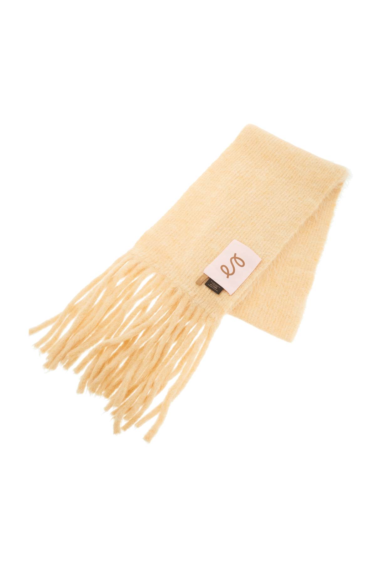 Shop Séfr Fuzzy Scarf In Pale Yellow (yellow)