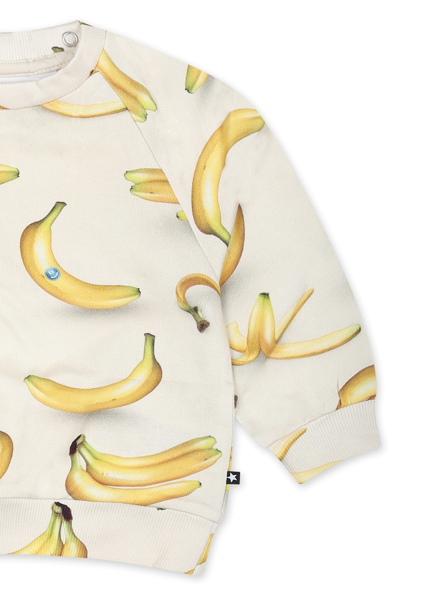 Molo Ivory Sweatshirt For Babykids With Banana In Ivory