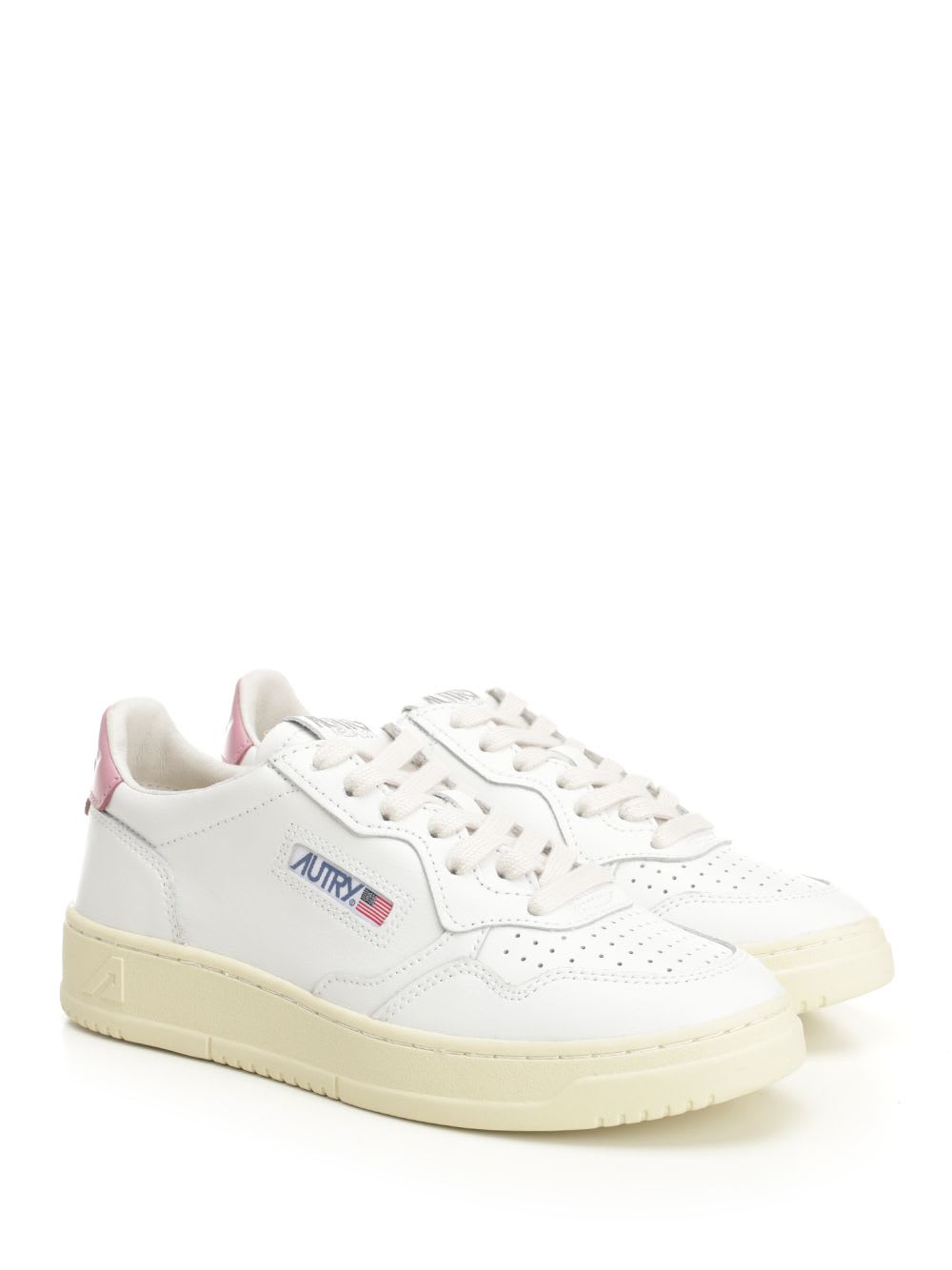 Autry Medalist Low Leat Leat Wht Pink In White