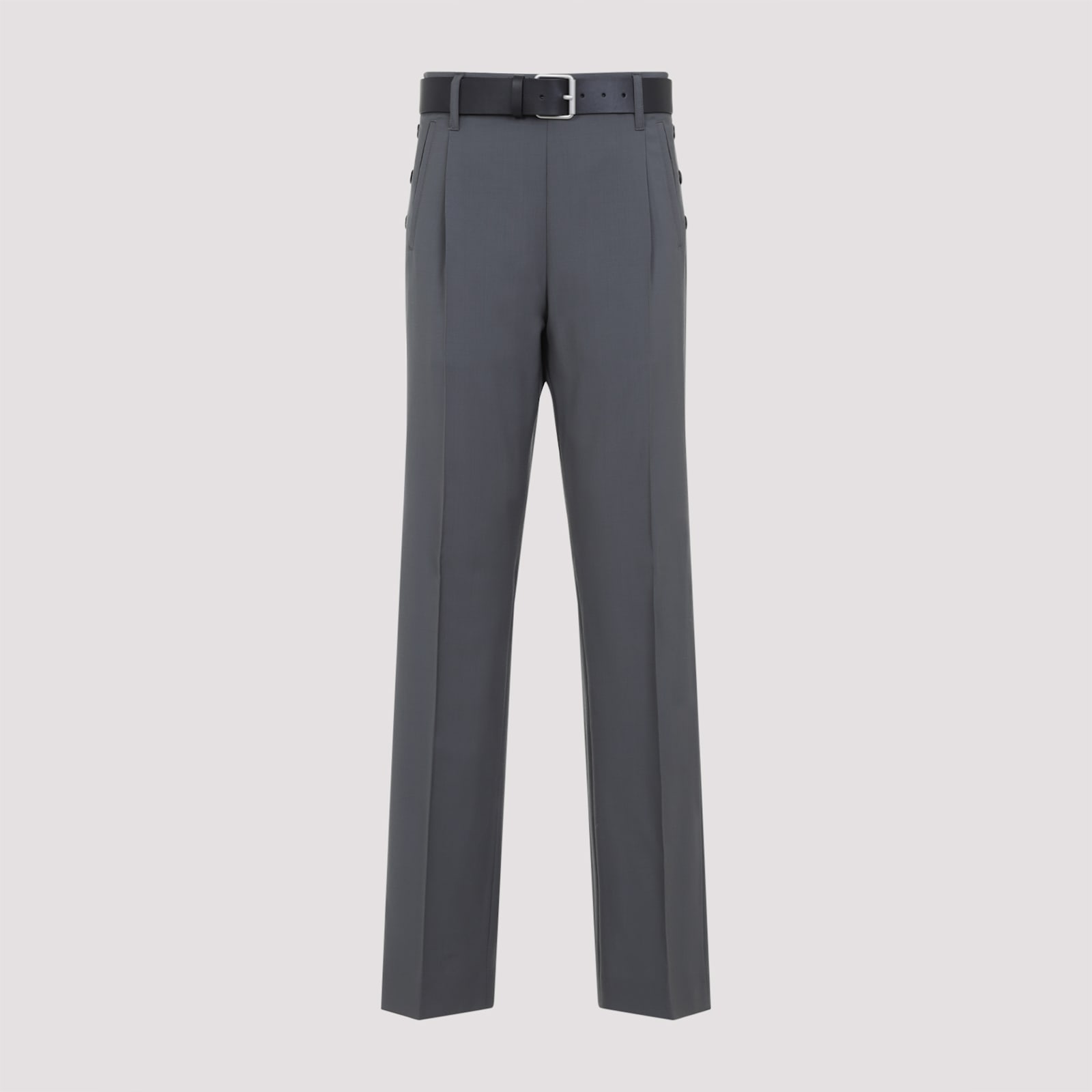 Moschino Cotton Pants With Belt Loops And Button Detailing In Grigio