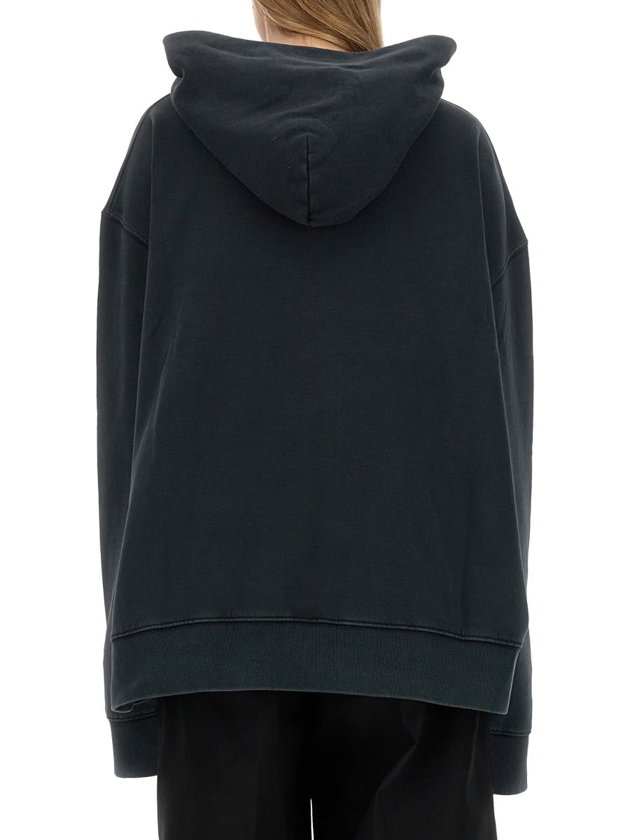 Shop Maison Margiela Sweatshirt With Logo And Hood In Black