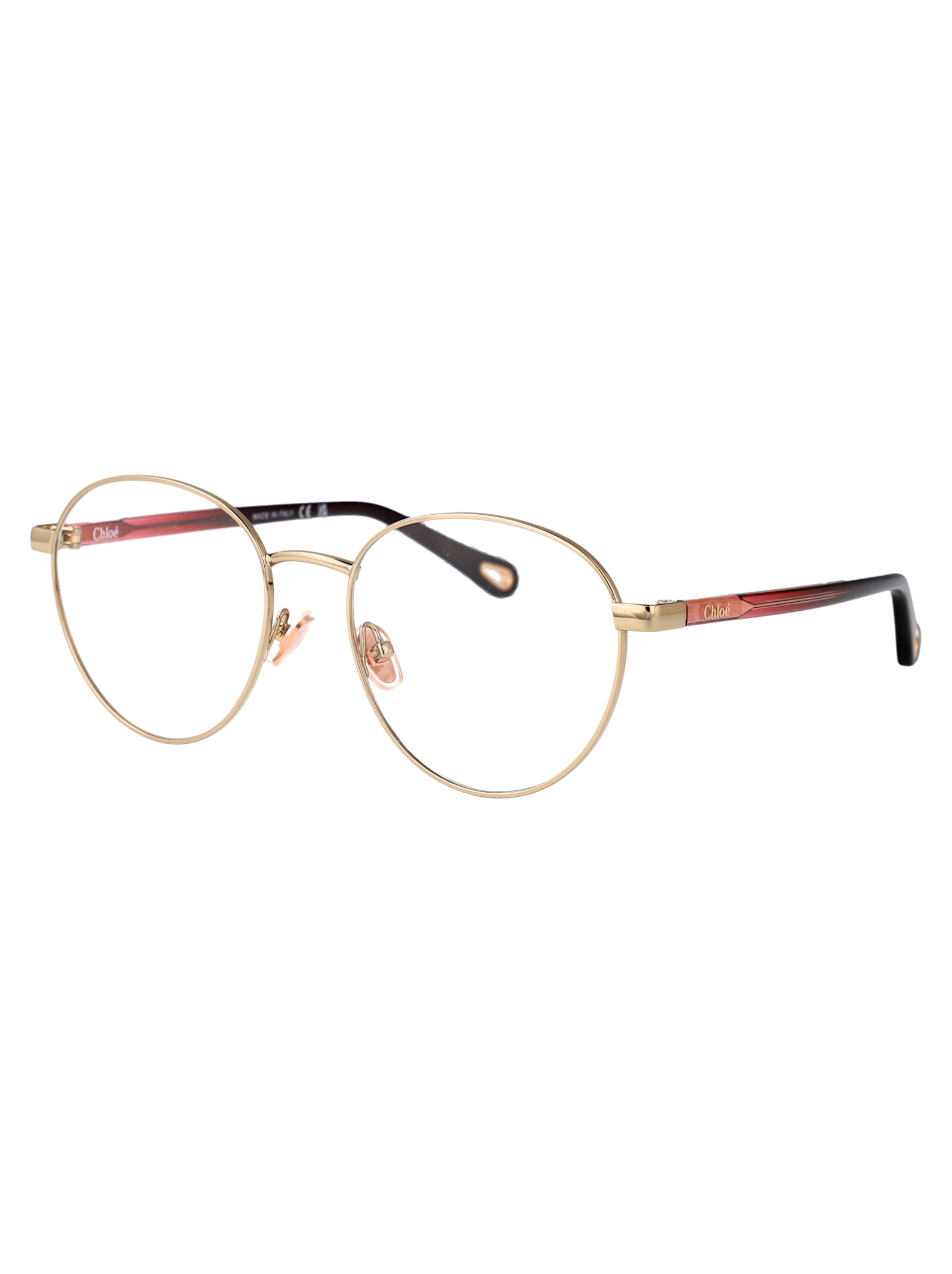 Chloé Ch0269o Glasses In Gold-burgundy-transparent