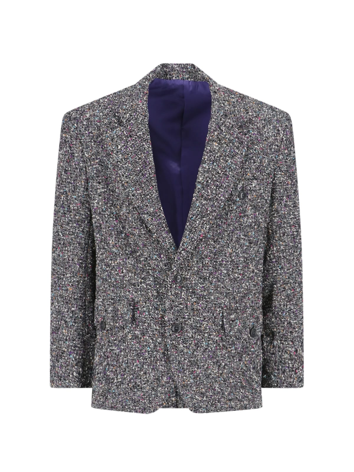 Needles Single-breasted Tweed Blazer In Grey