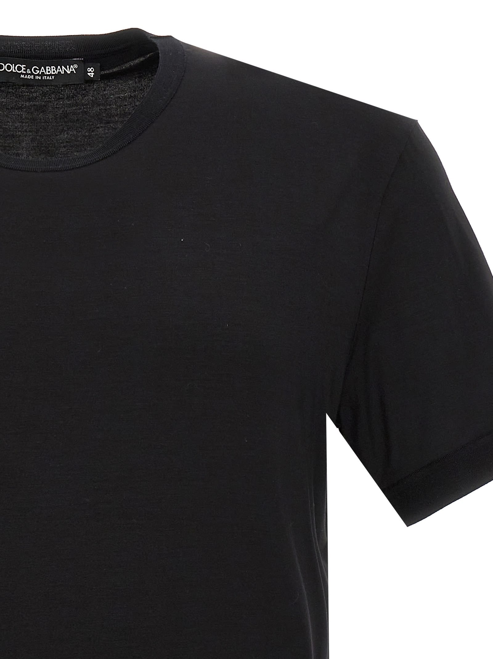 Dolce & Gabbana Crew Neck Jersey T-shirt In Black
