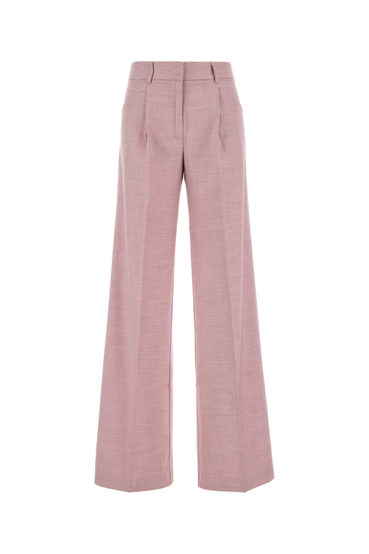 Pink Stretch Polyester Blend Palazzo Pant