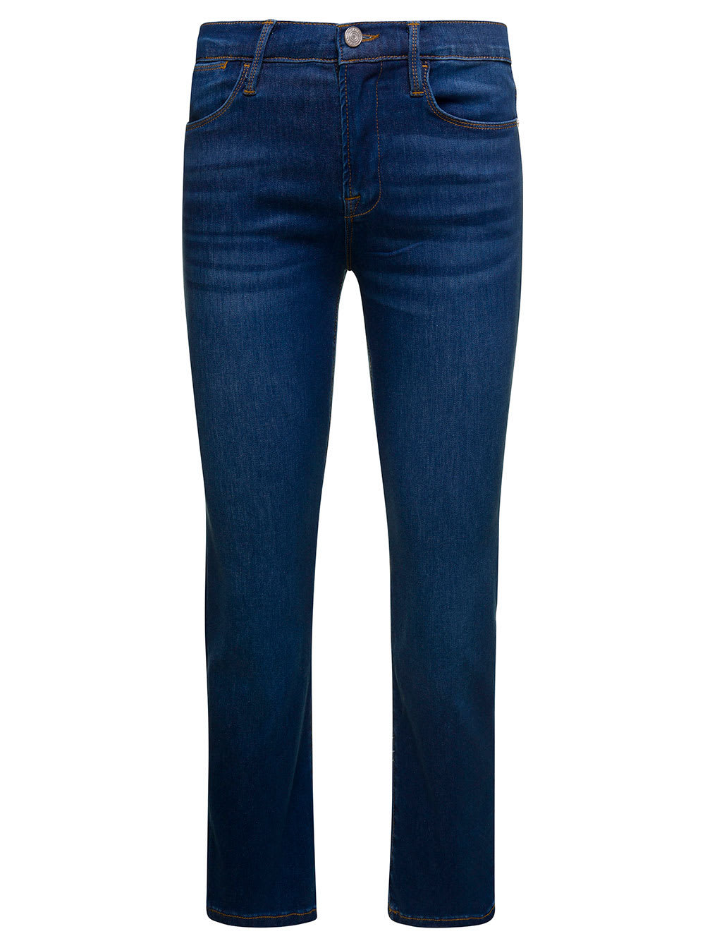 Frame le Shape Blue Slim 5 Pockets Jeans In Cotton Blend Denim Woman