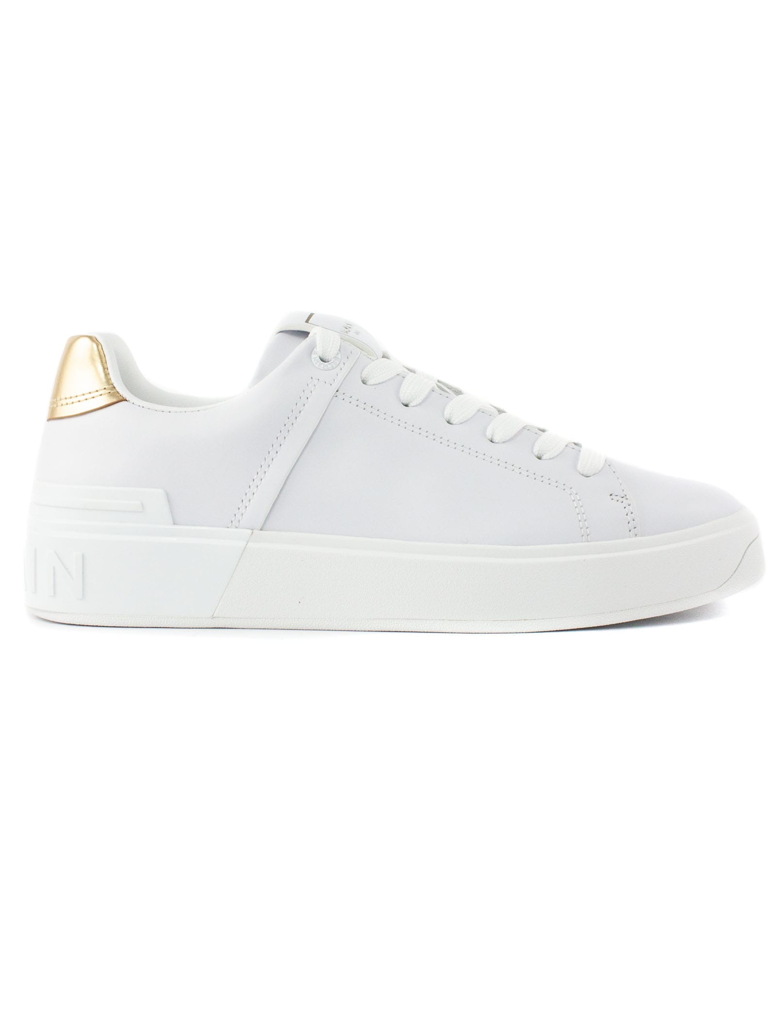 Balmain White Calfskin Sneakers