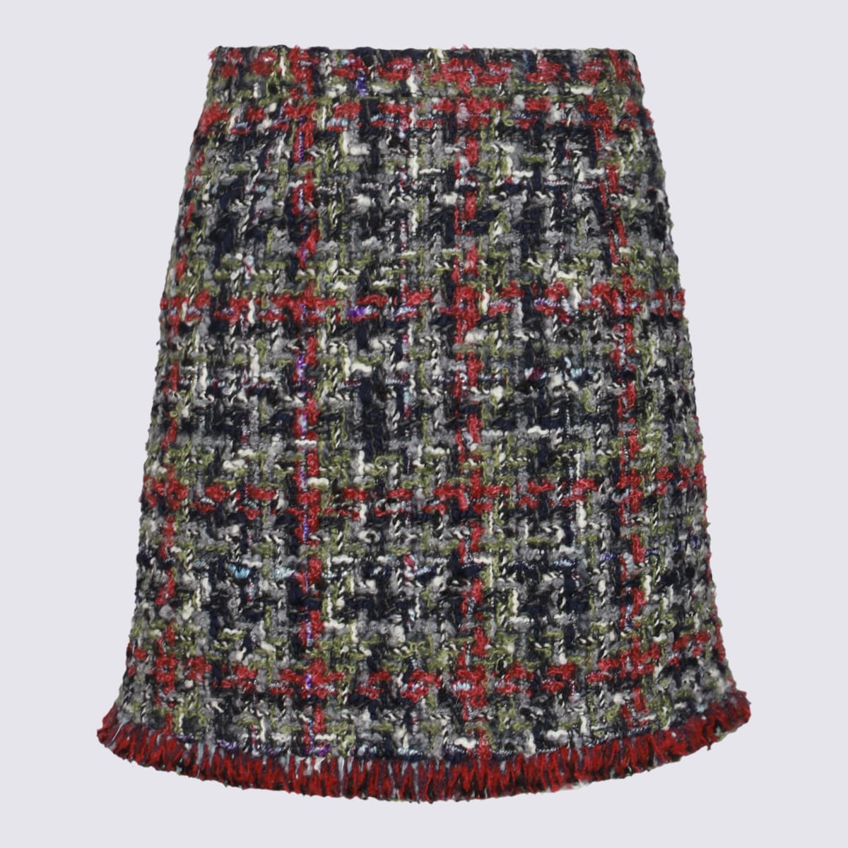 Shop Etro Multicolor Wool Skirt In Red