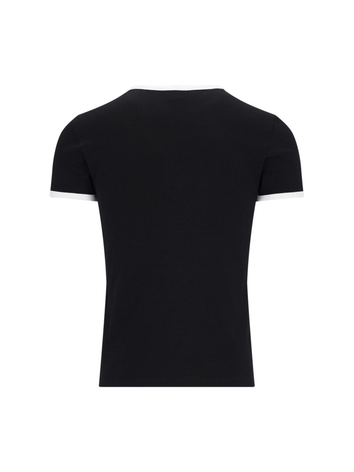 Shop Courrèges Contrast T-shirt In Black