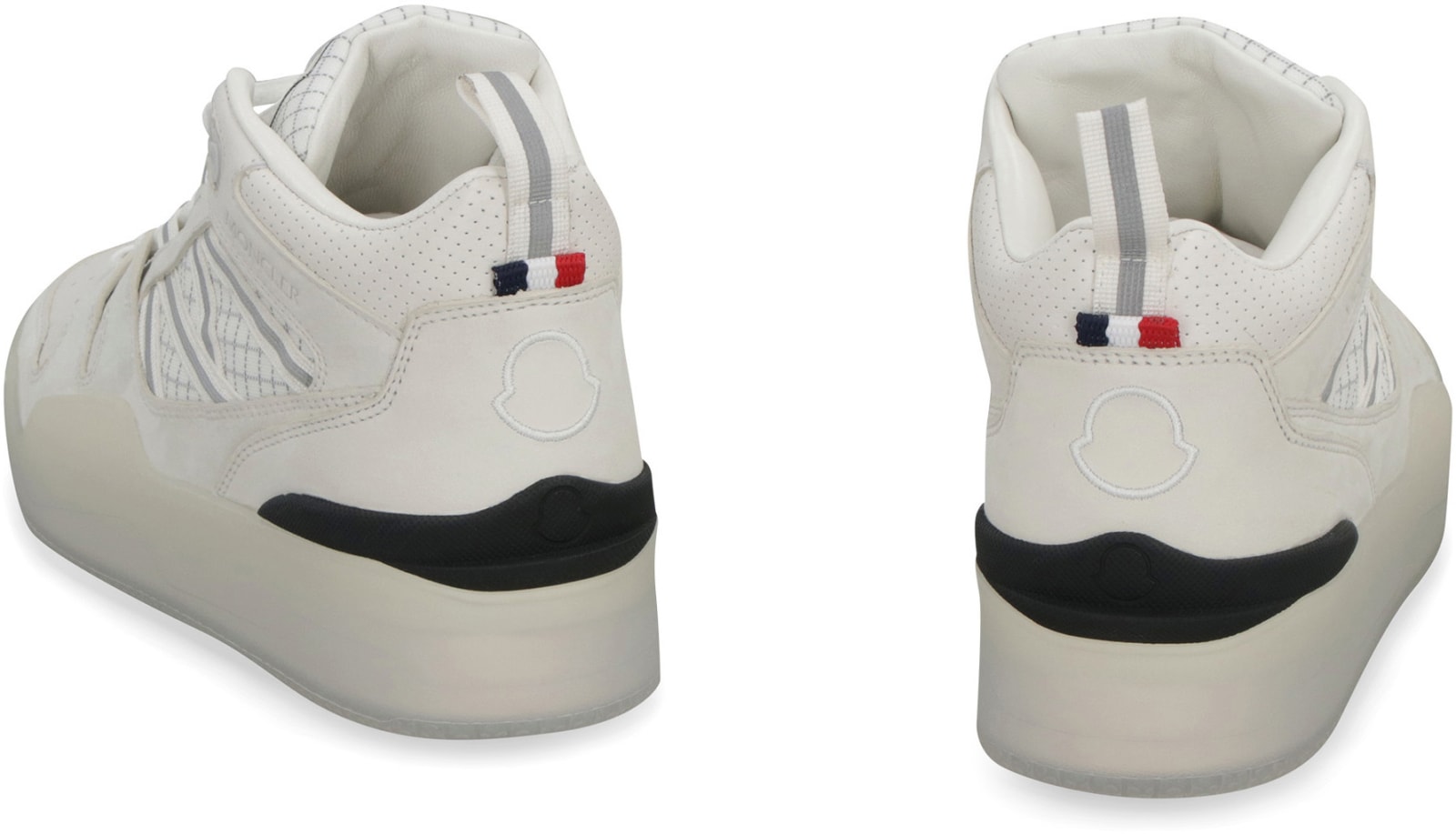 Moncler Pivot Leather Sneakers In White