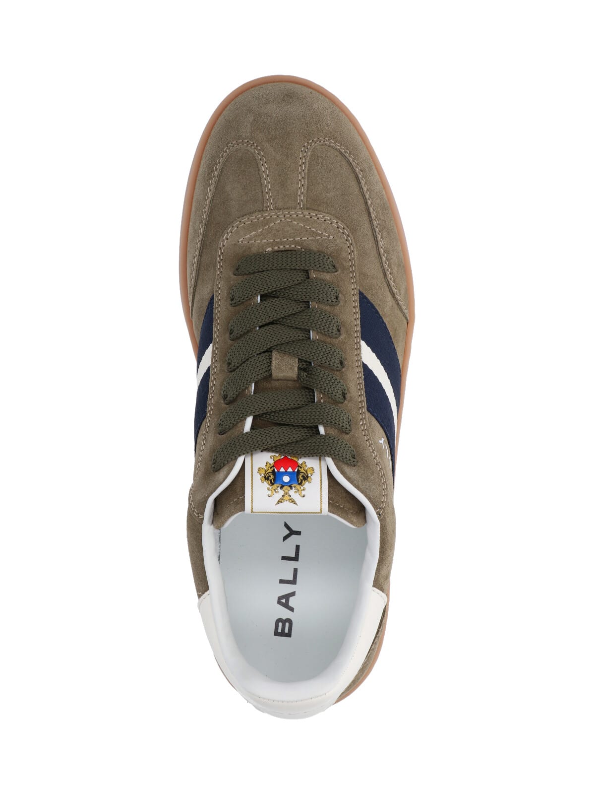 Bally Round Toe Suede Sneakers With Rubber Sole In Brown