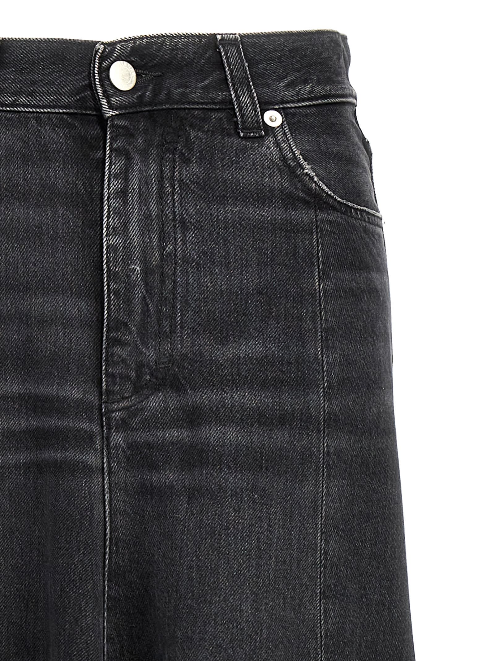 Haikure Black Denim Serenity Long Skirt In Black
