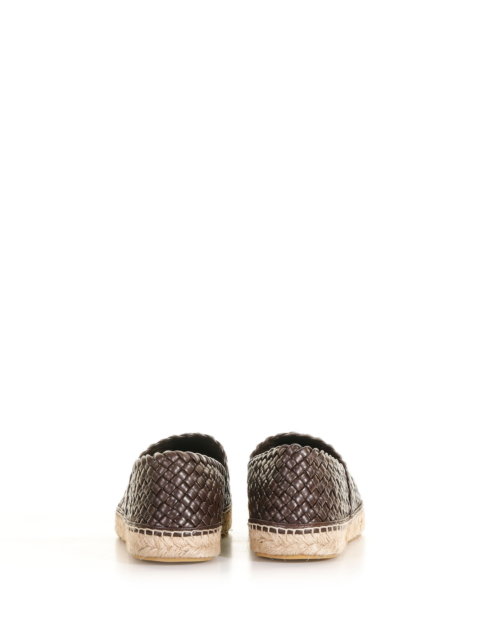Bottega Veneta Cord Midsole Nappa Leather Espadrilles In Fondente