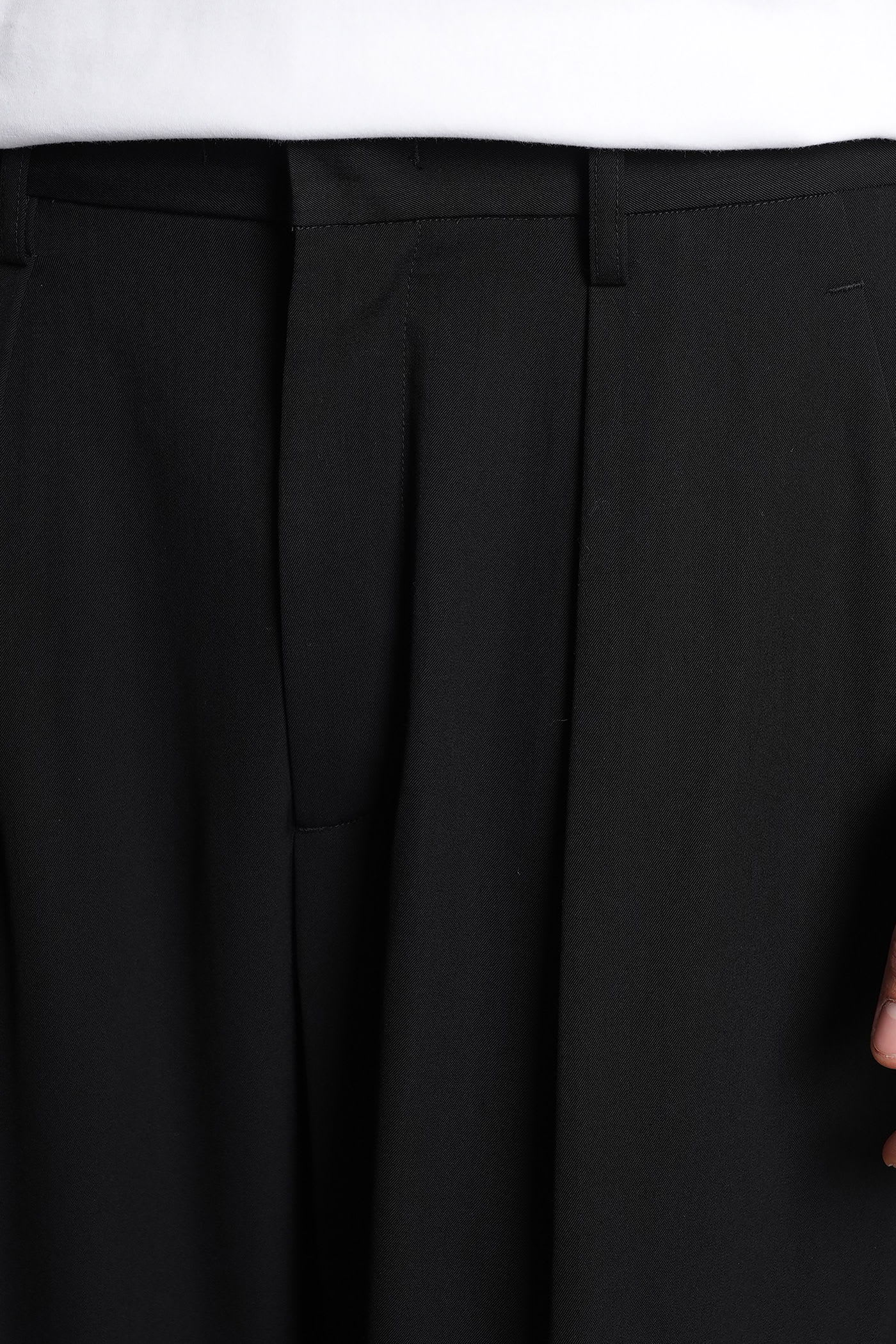 Attachment Pants In Black Wool In Black