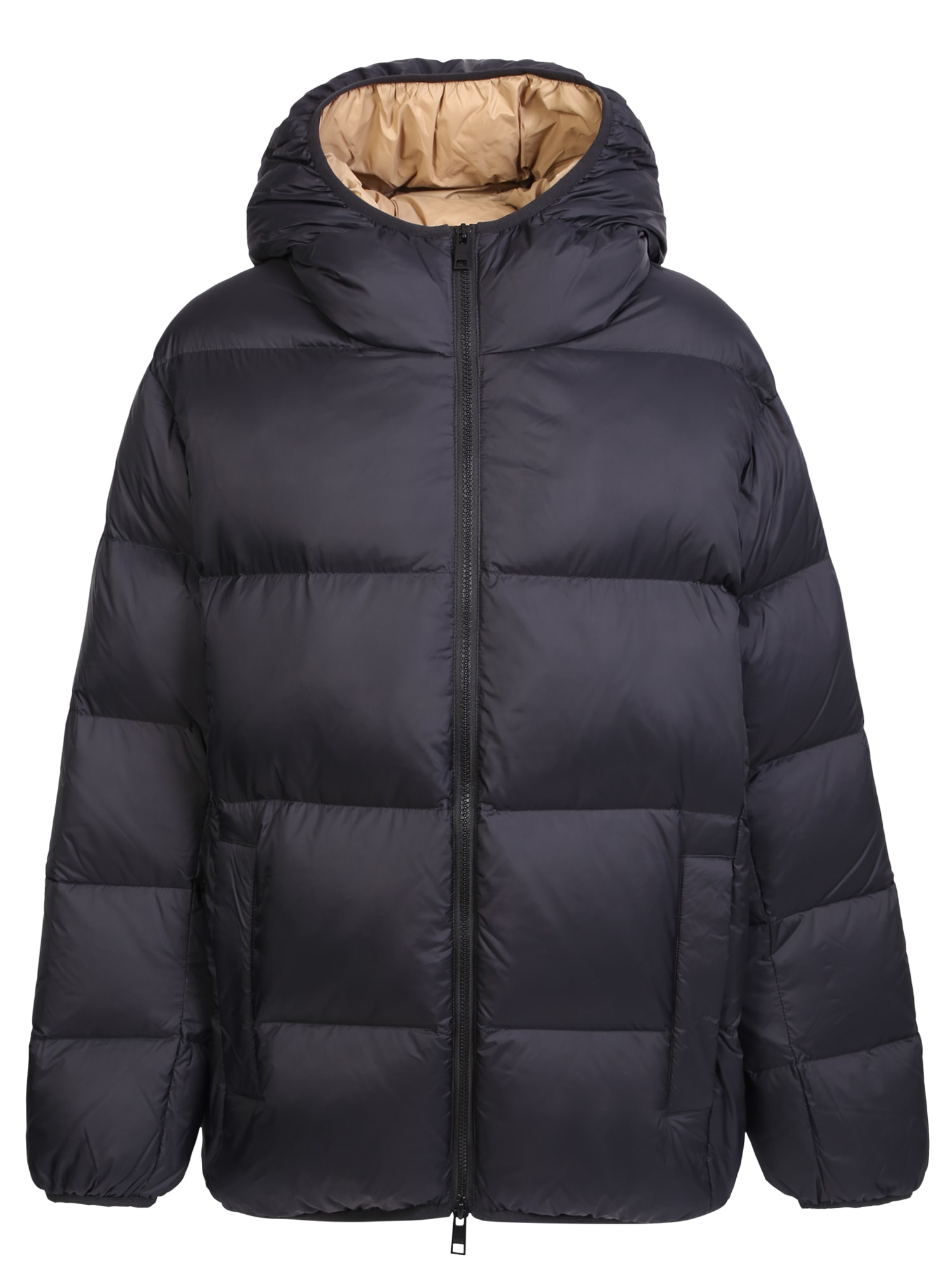 MSGM Padded Down Jacket With Hood Black
