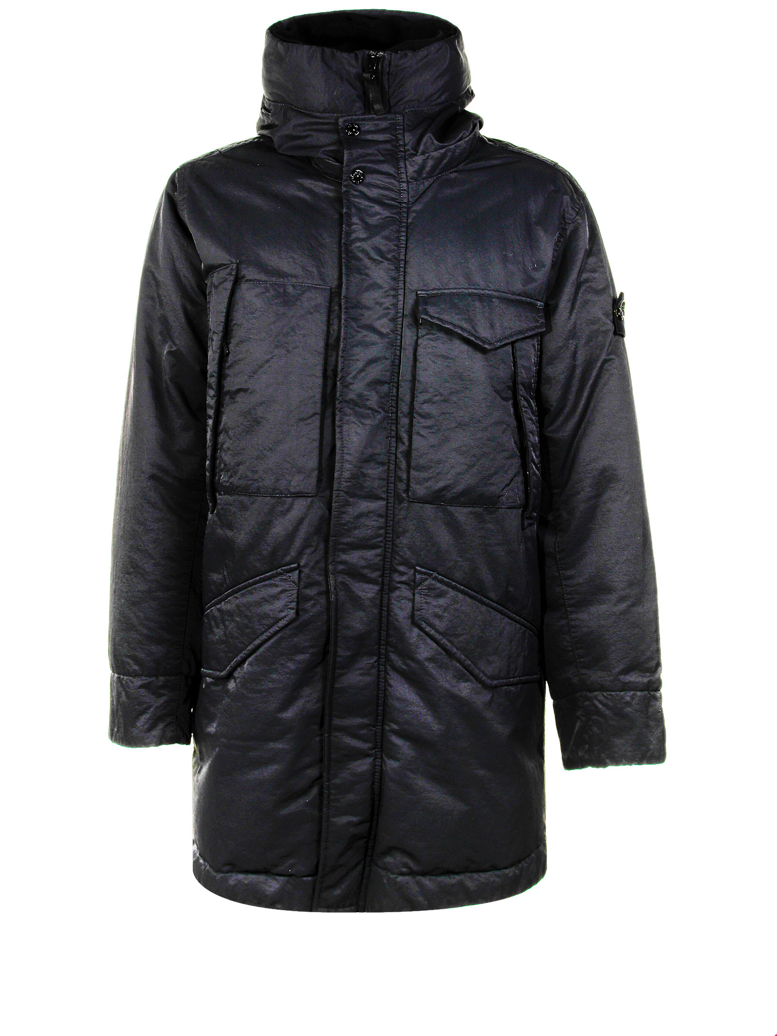 Shop Stone Island Parka In Matte Nylon In Black