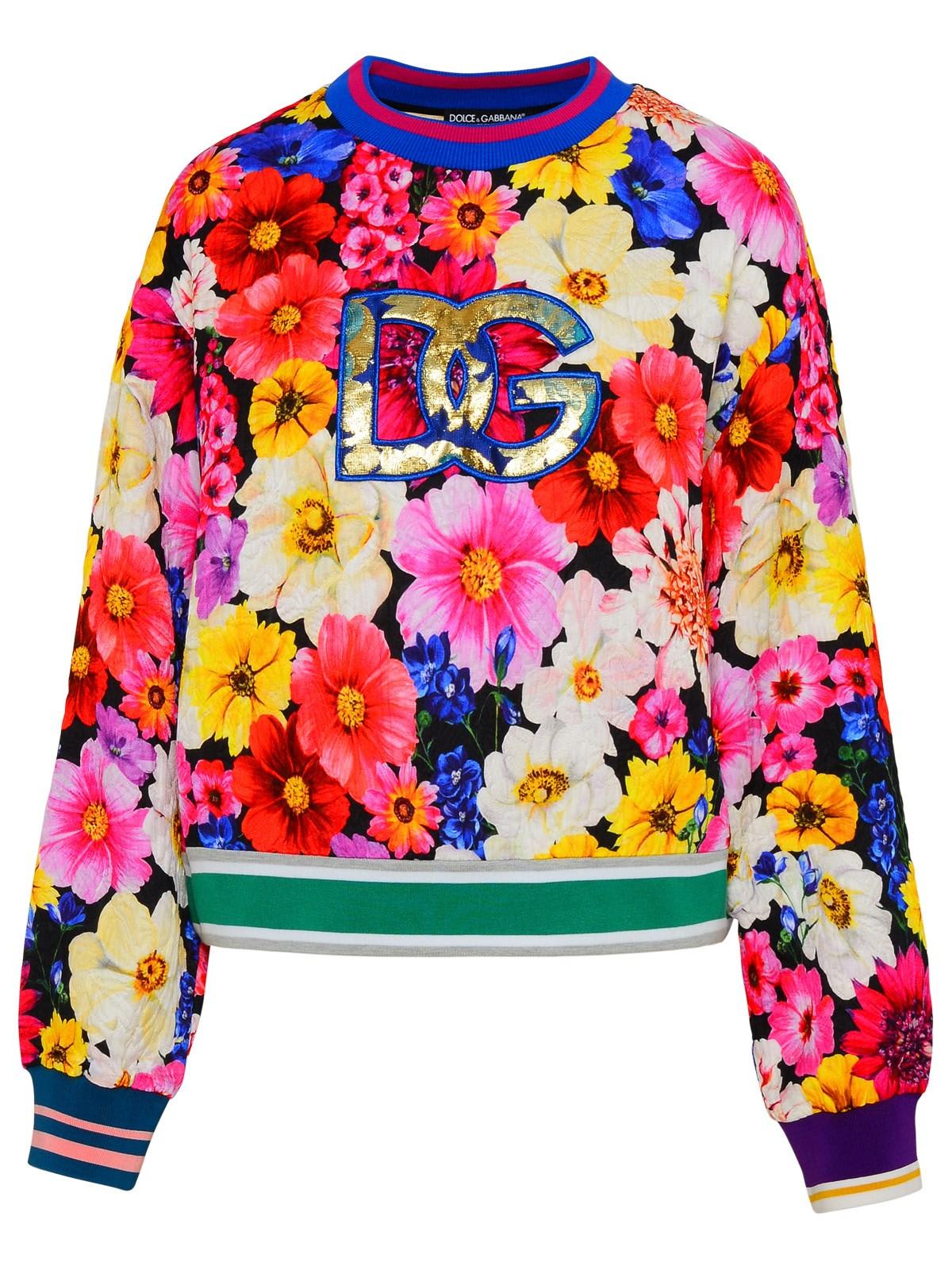 Dolce & Gabbana Allover Floral Print Crewneck Sweatshirt