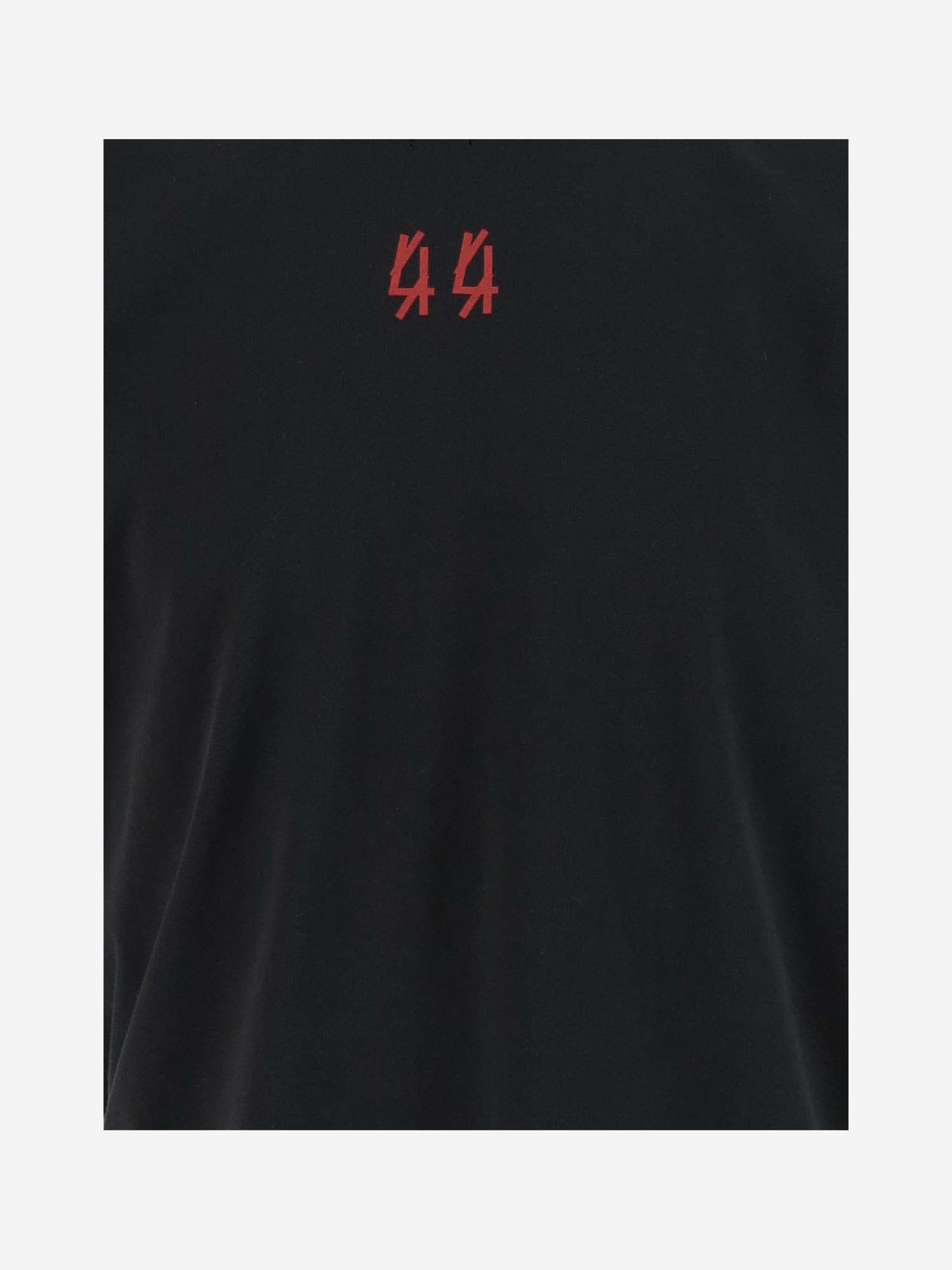 Shop 44 Label Group Cotton T-shirt With Logo In Black