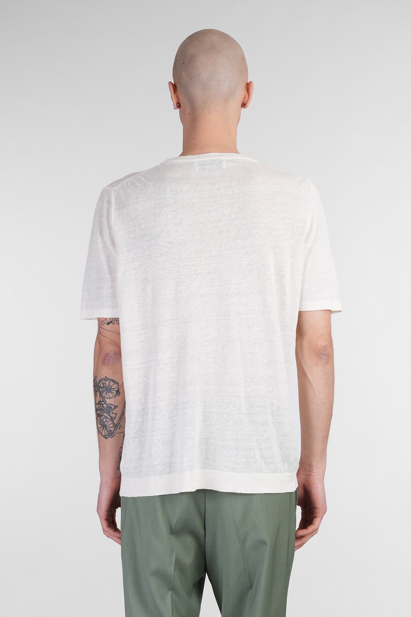 Costumein Sofia T-shirt In Beige Linen In Beige