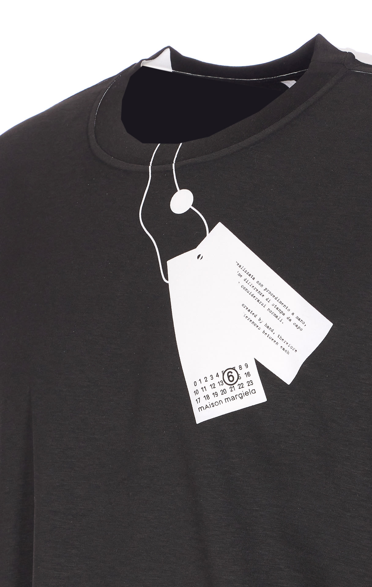 Mm6 Maison Margiela Two-tone Crewneck Short Sleeve T-shirt In Black