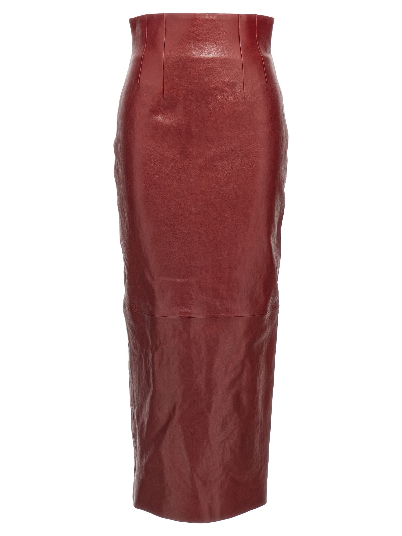 Khaite Loxley Skirt In Bordeaux