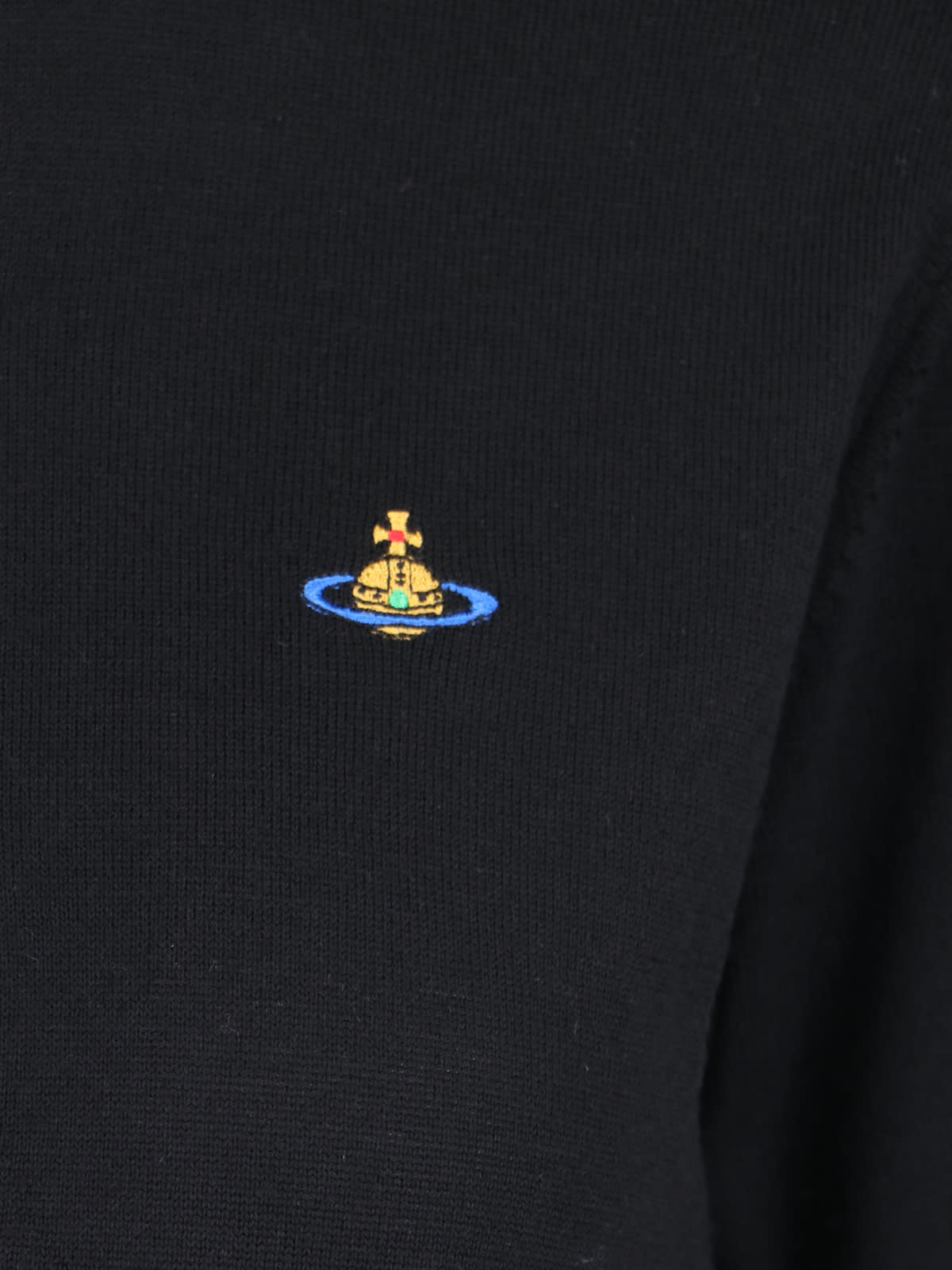 Vivienne Westwood Bea Logo Crop Cardigan In Black