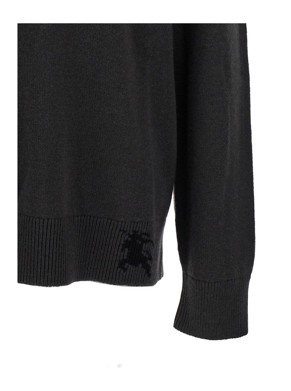 Shop Burberry Equestrian Knight Knitted Jumper In Onyx