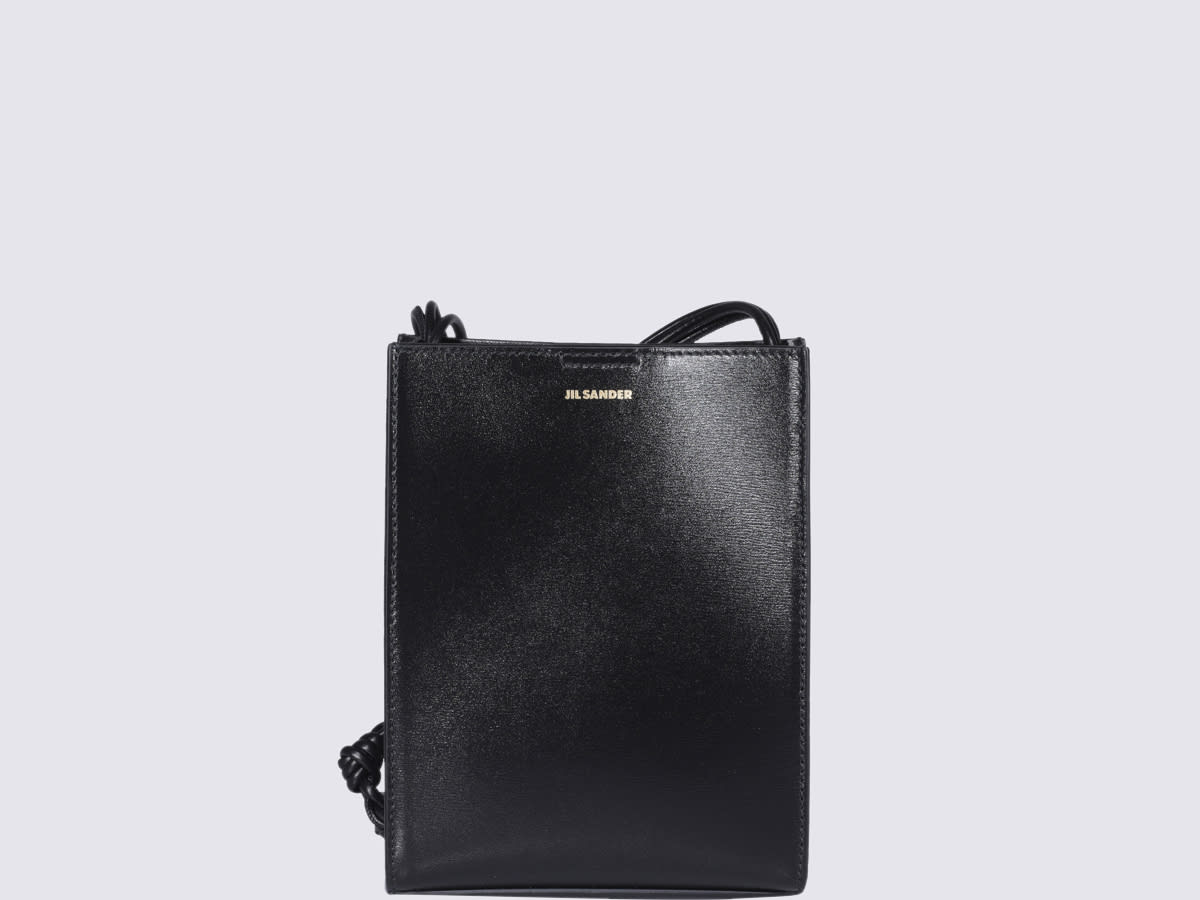 Black Leather Tangle Crossbody Bag