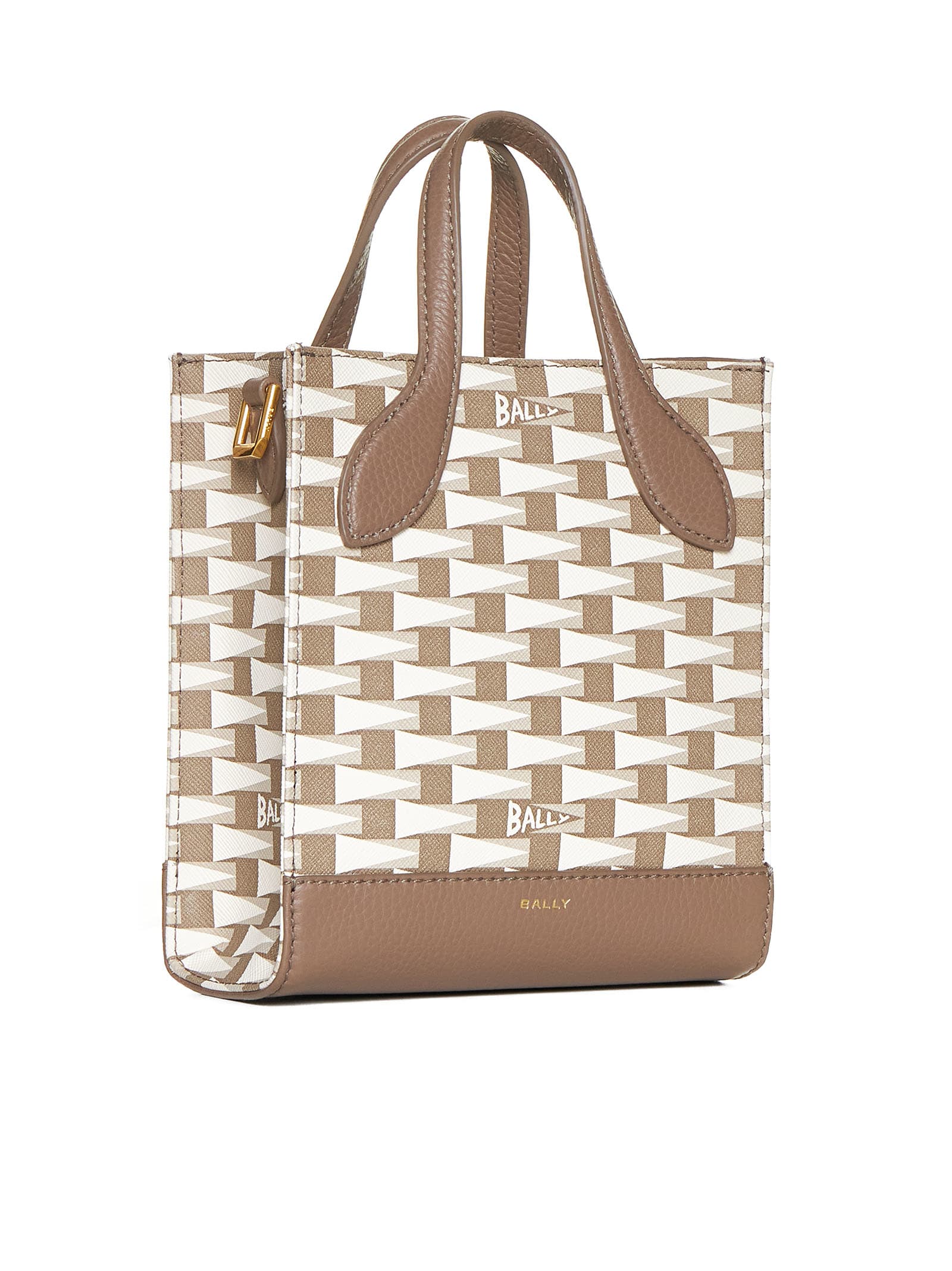 Shop Bally Tote In Multi Deep Sepia+oro