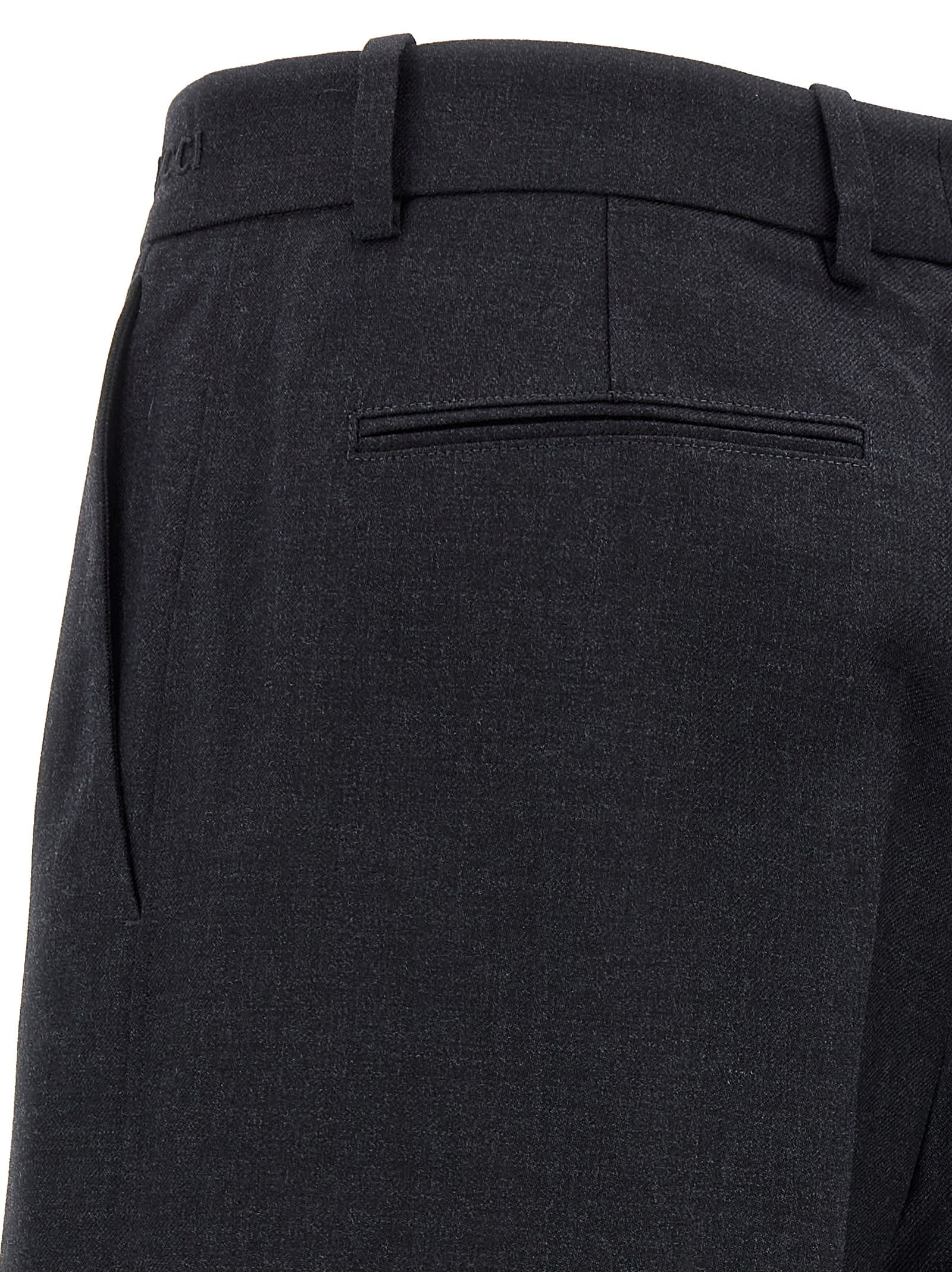 Gucci Women's Wool Blend Trousers In Darkgrey