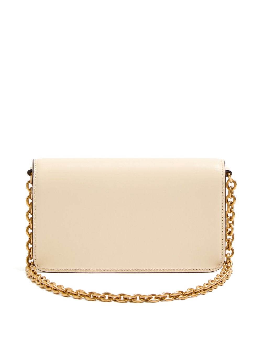 Valentino Garavani Small Leather Clutch With Adjustable Chain Strap In White