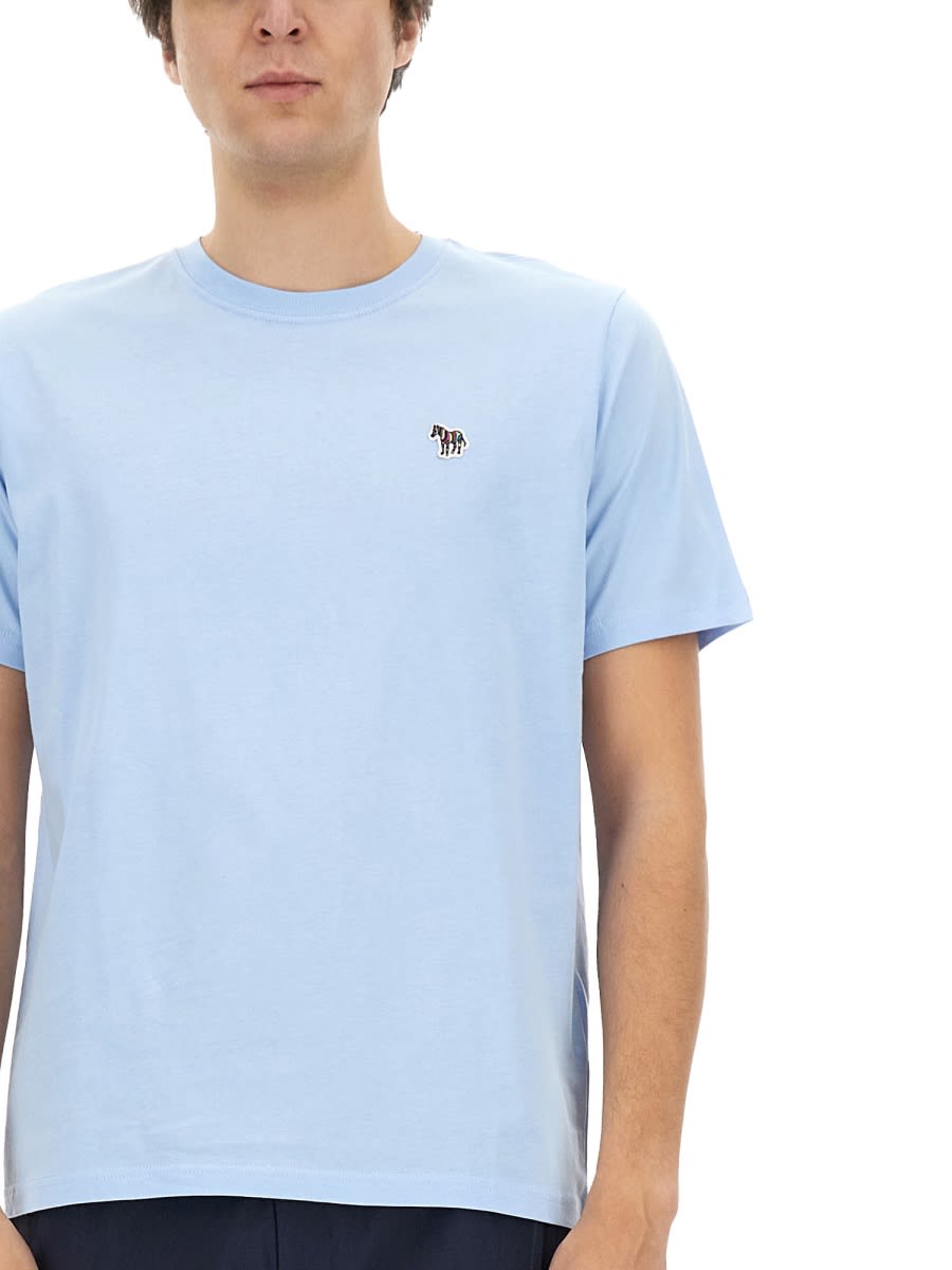 Ps By Paul Smith Zebra Patch T-shirt In Azure