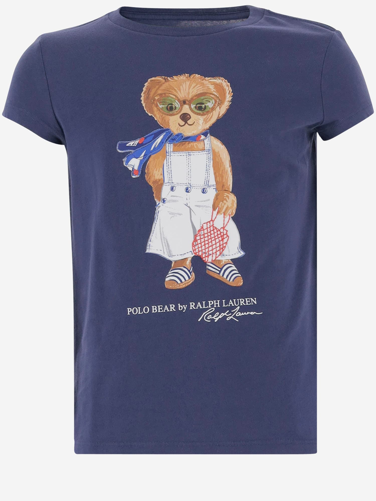 Polo Ralph Lauren Cotton Tshirt With Print In Blue