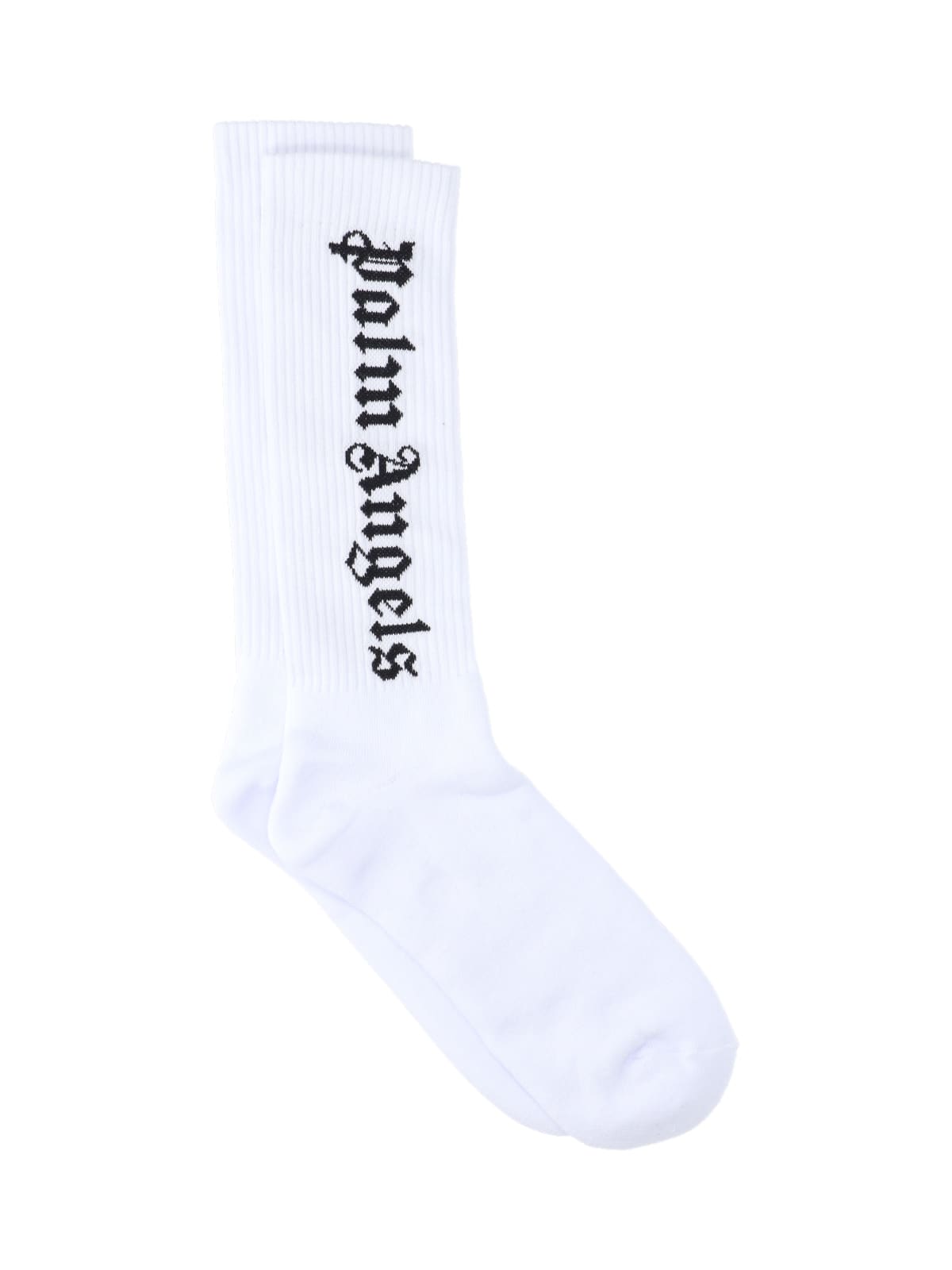 Palm Angels White Sock With Logo