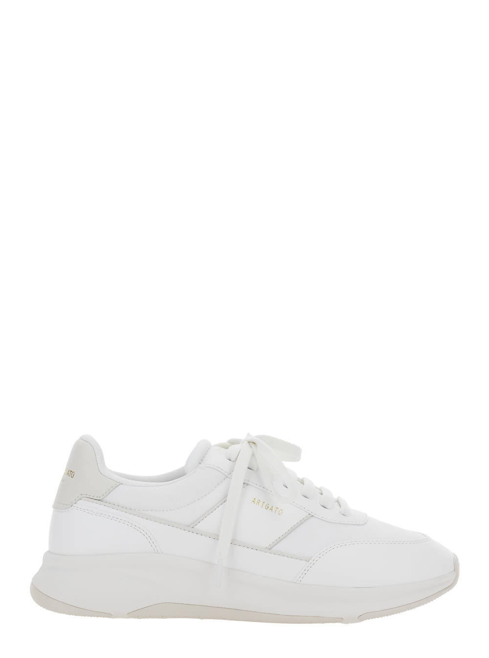 Axel Arigato Genesis Neo Runner White Low Top Sneakers With Logo Lettering On Tongue And Heel In Leather Blend Ma In White