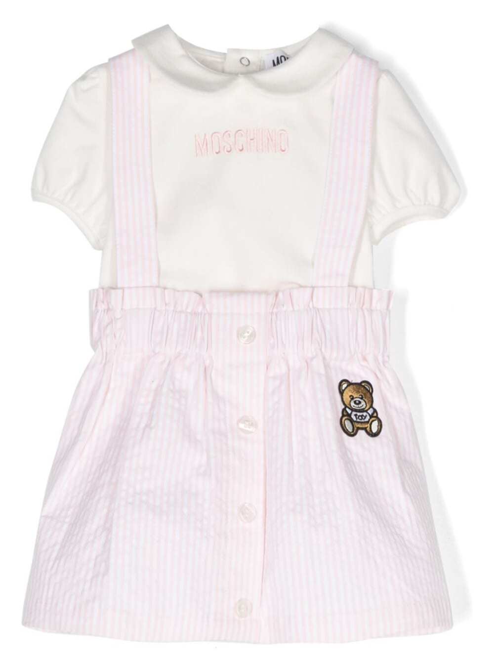 Moschino Babies' T-shirt And Skirt Set In Pink