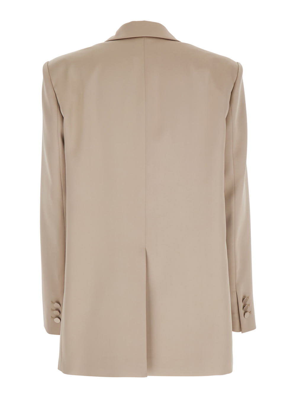 The Andamane Guia Beige Single-breasted Jacket With Notched Revers And Shoulder Pads In Wool Blend Stretch Woman In Beige